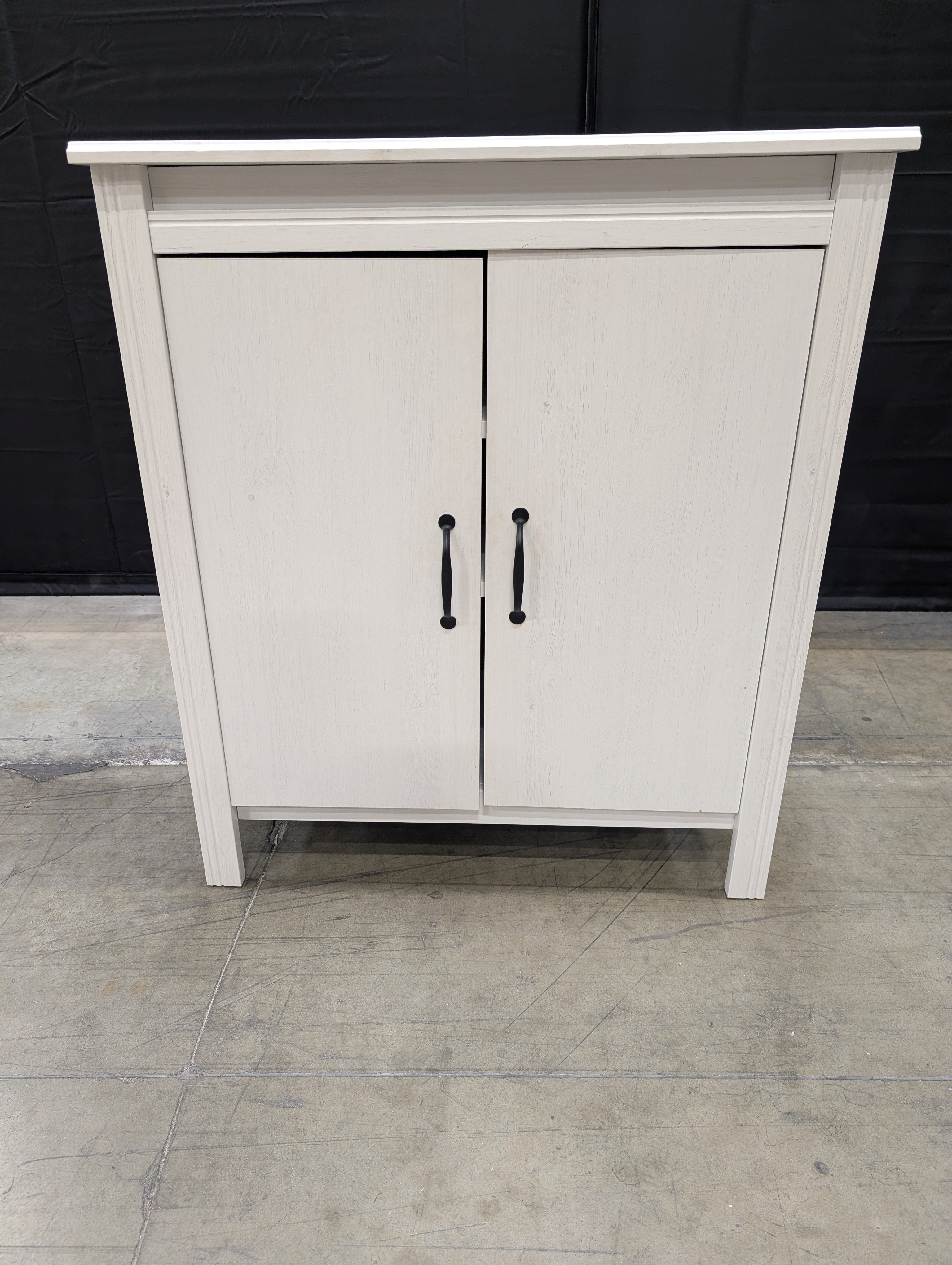 Versatile Off-White Wooden Storage Cabinet with Two Doors