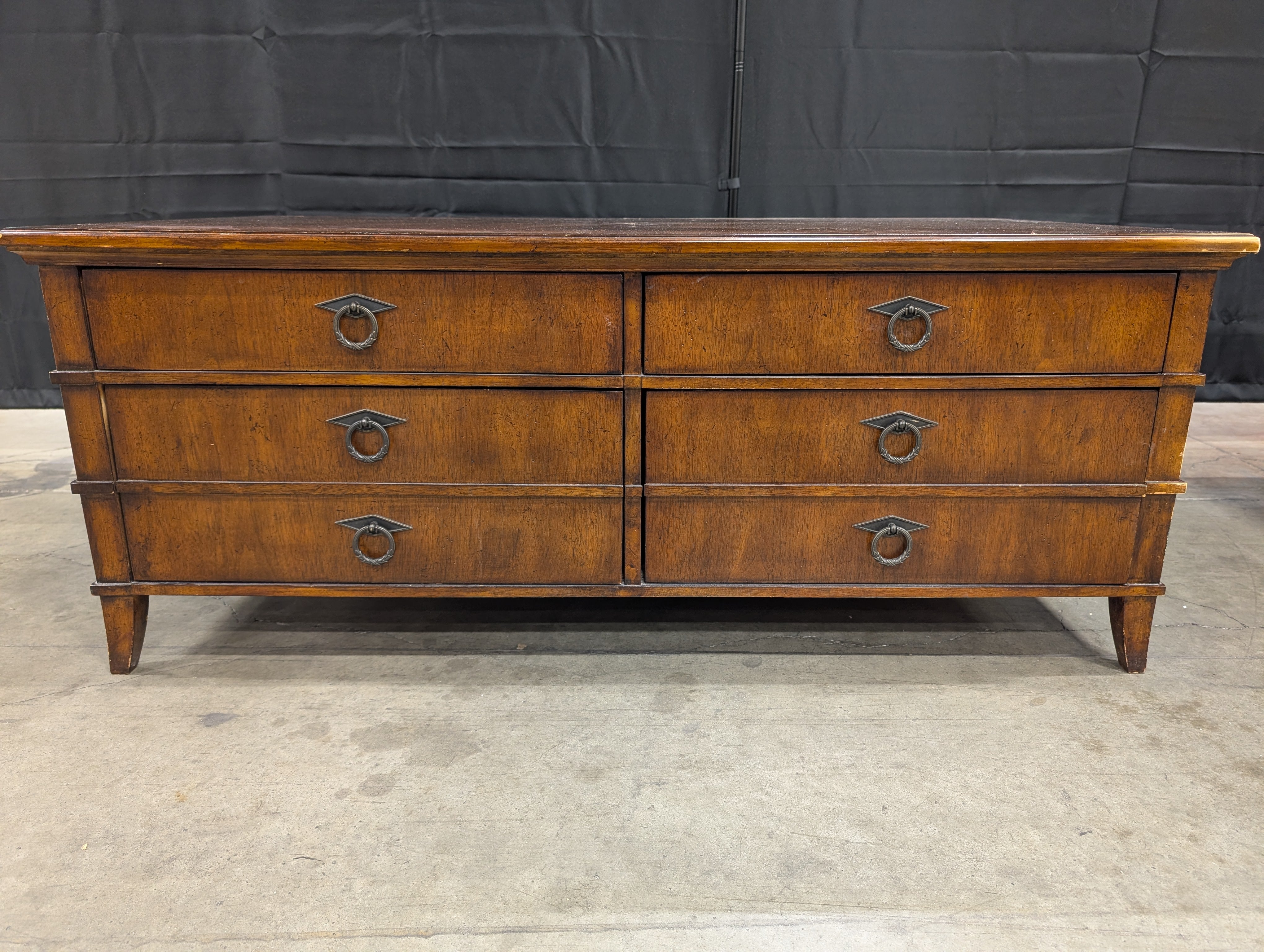 Traditional Hardwood Coffee Table with eight Storage Drawers