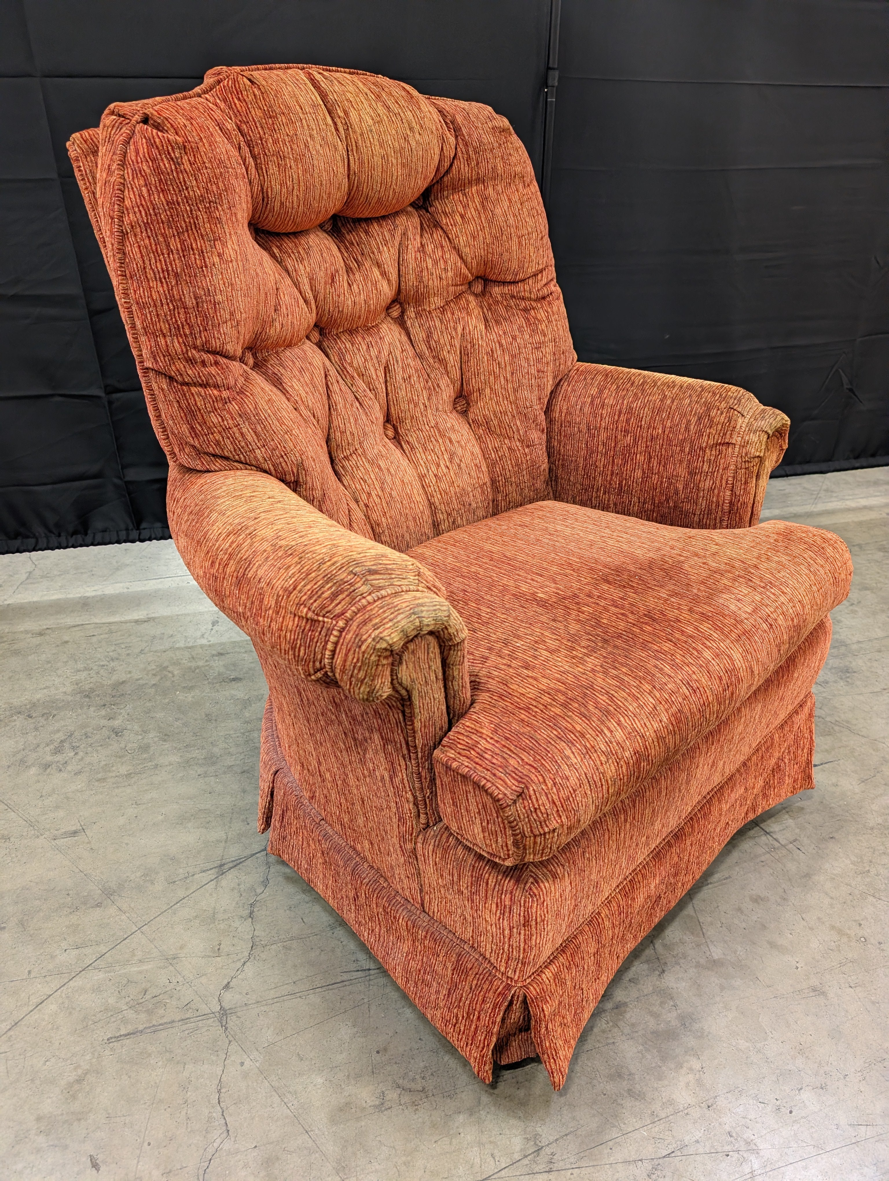 Vintage Style Orange Textured Upholstered Armchair