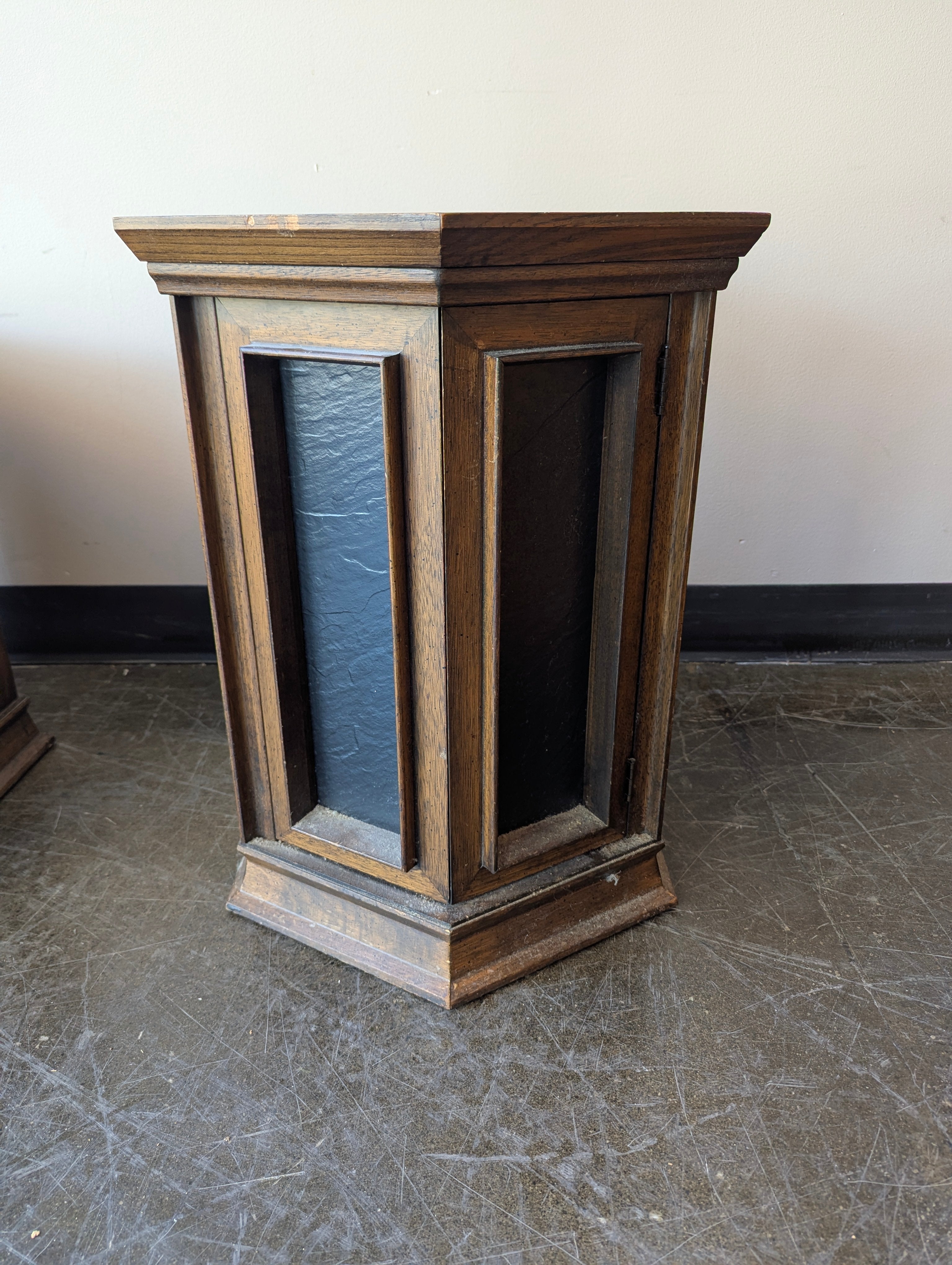 Octagonal Wood Display Cabinet