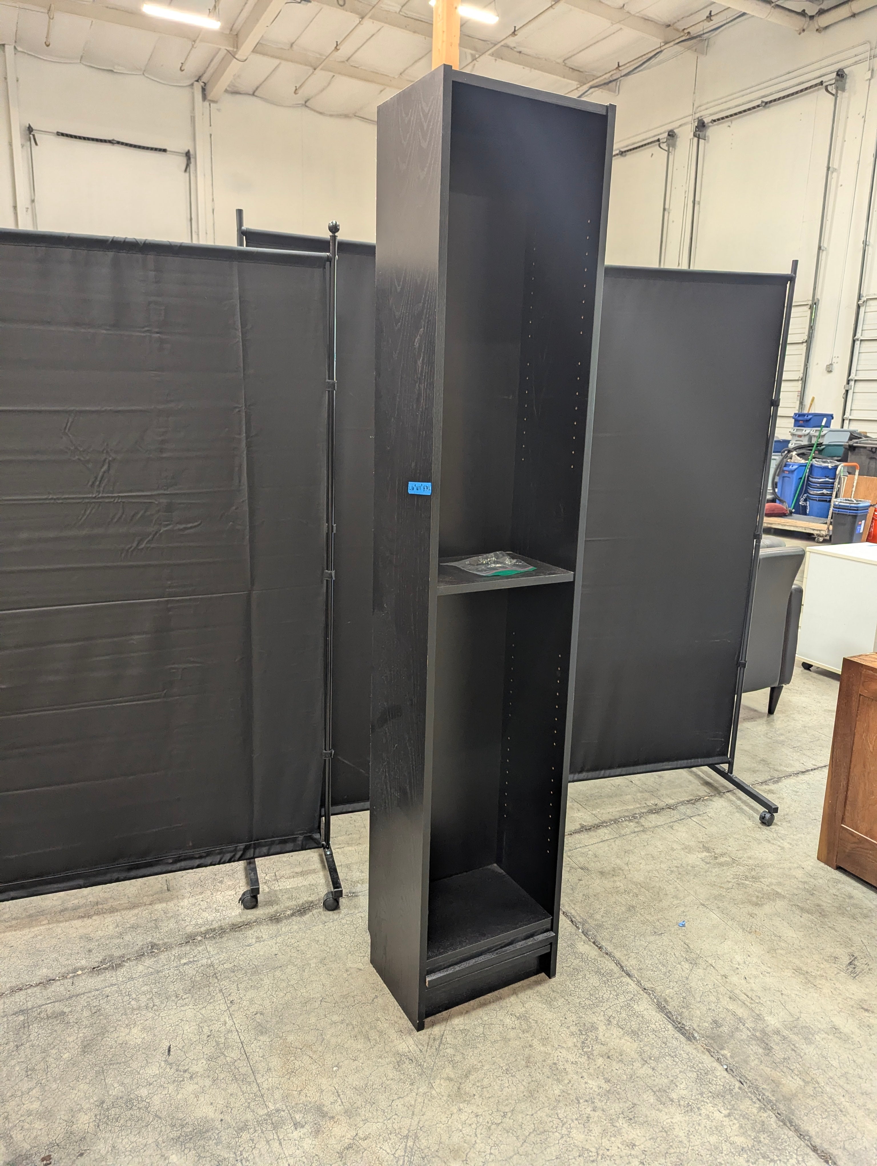 Slim Black Storage Tower with six shelves