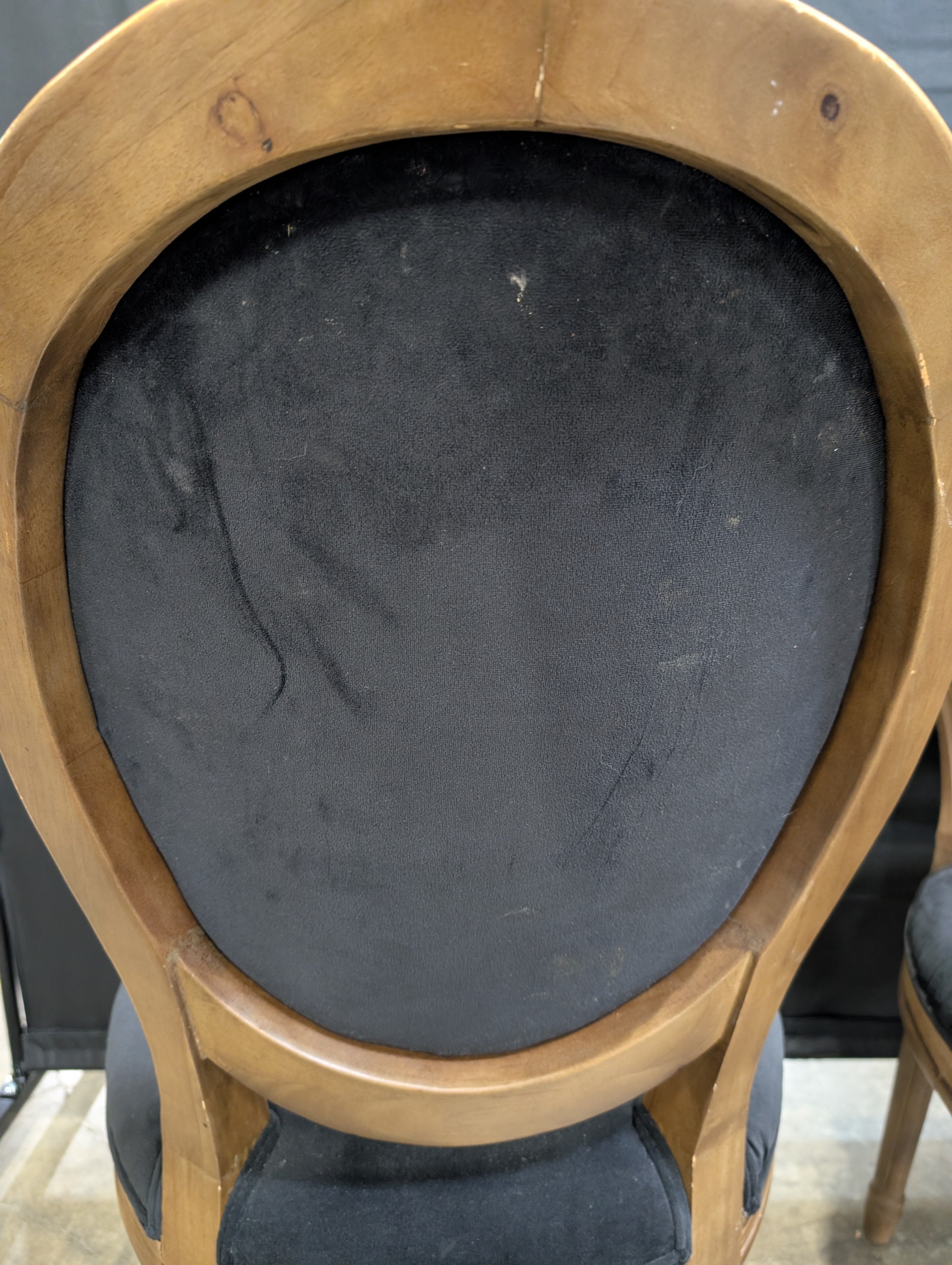 Pair of Traditional Dark Upholstered Wood Frame Chairs