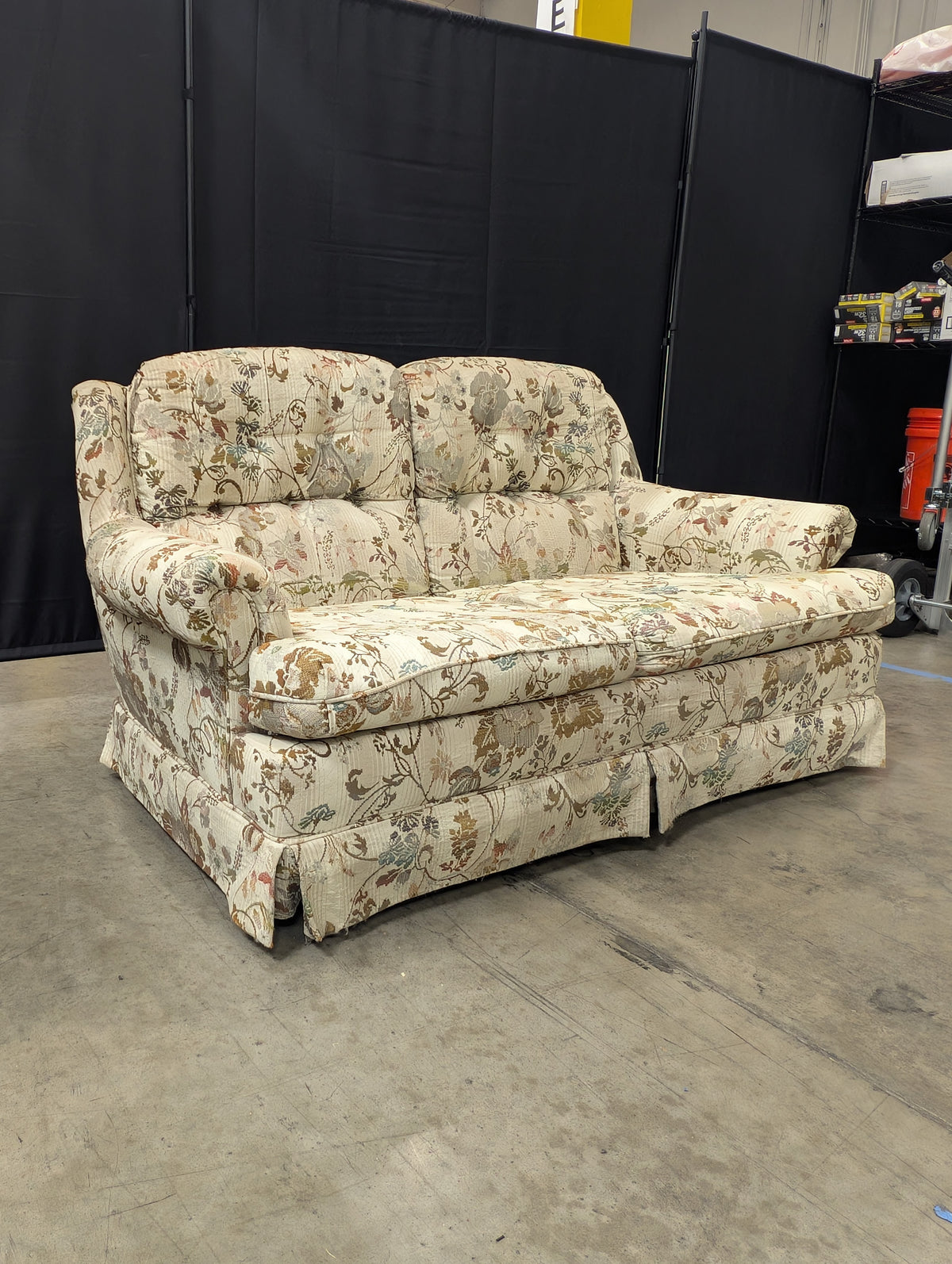 Traditional Botanical Pattern Two-Seater Sofa