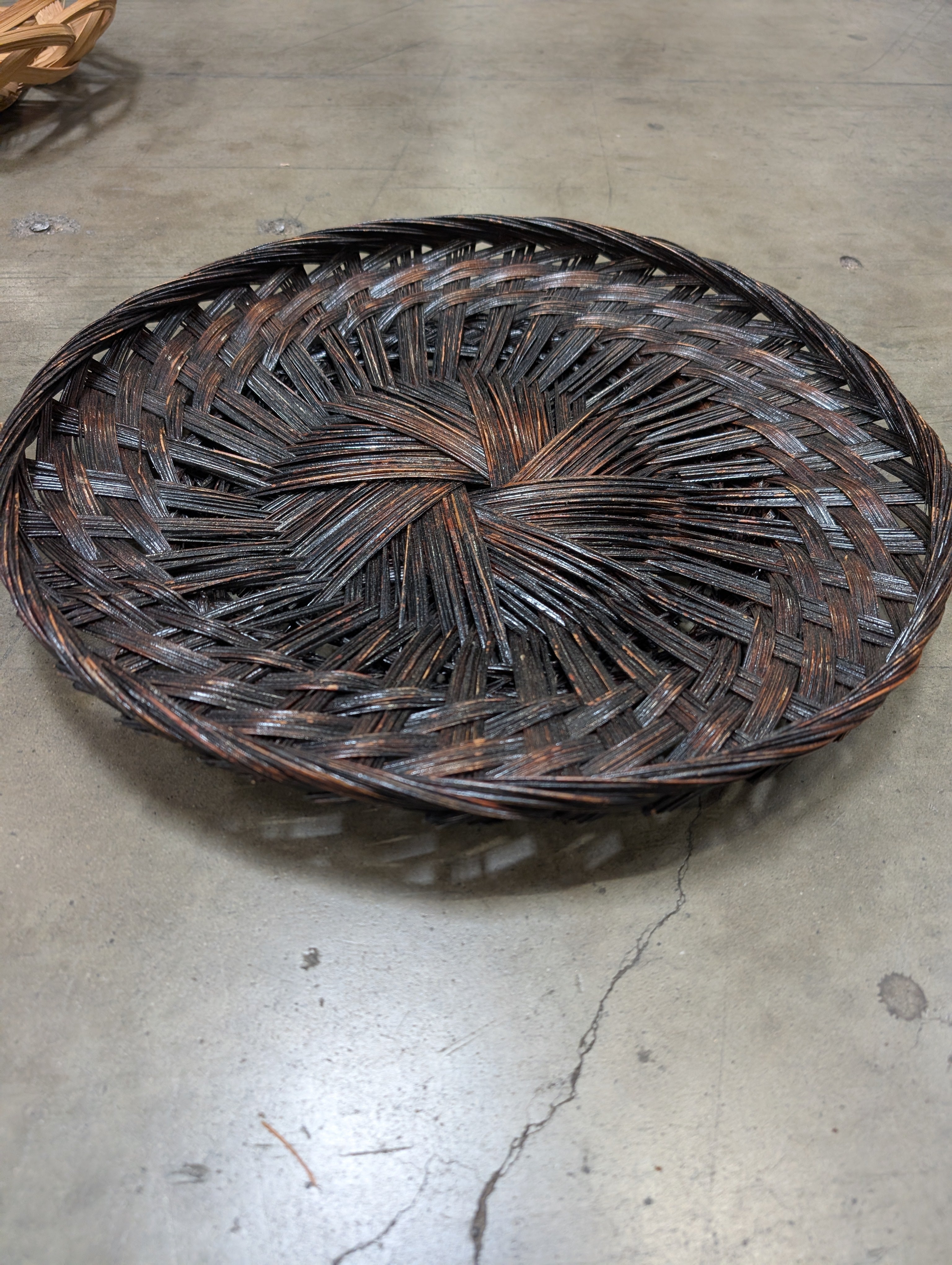 Rustic Woven Oval Serving Tray Basket