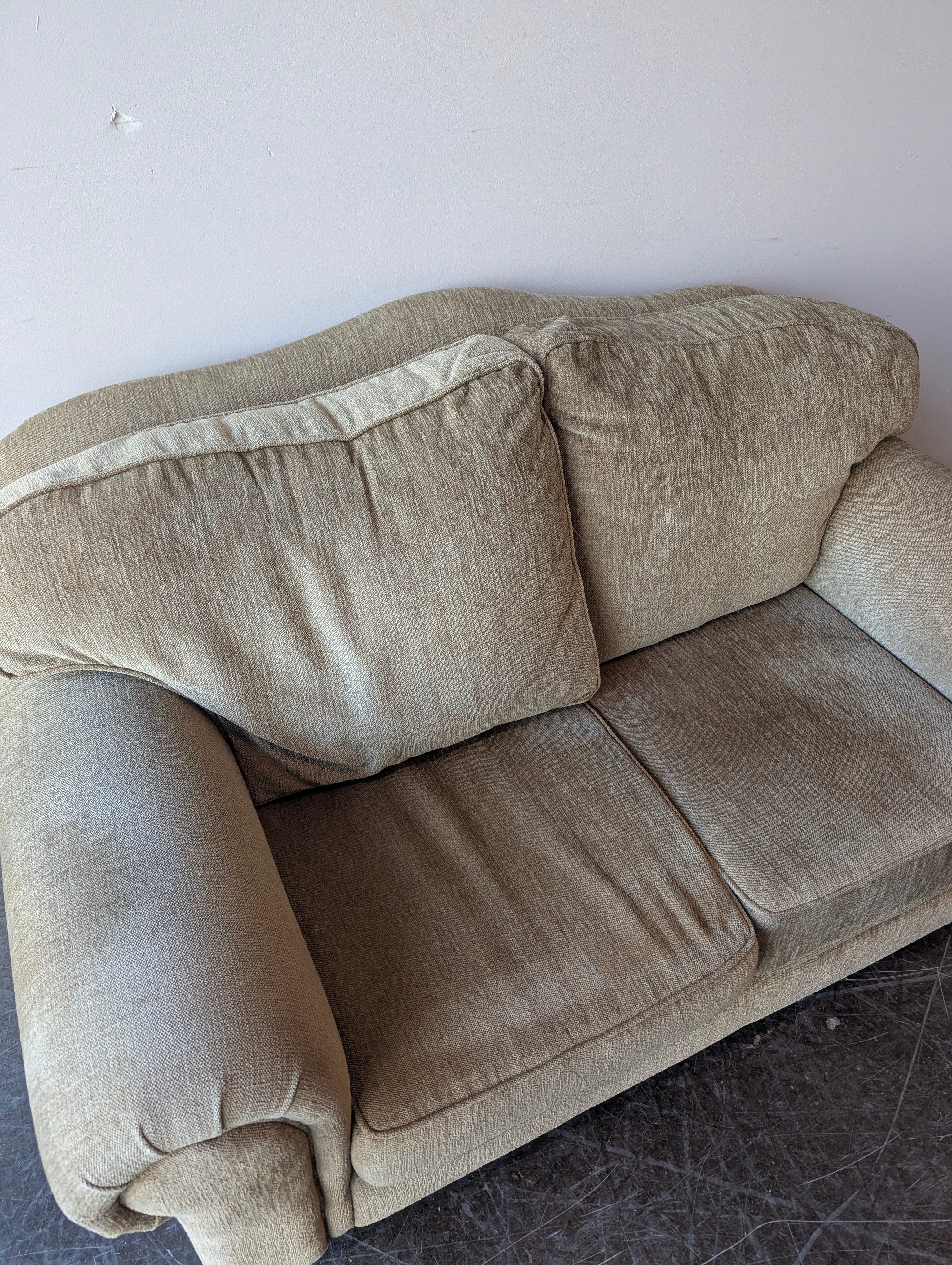 Drexel Tan Fabric Two-Seater Sofa