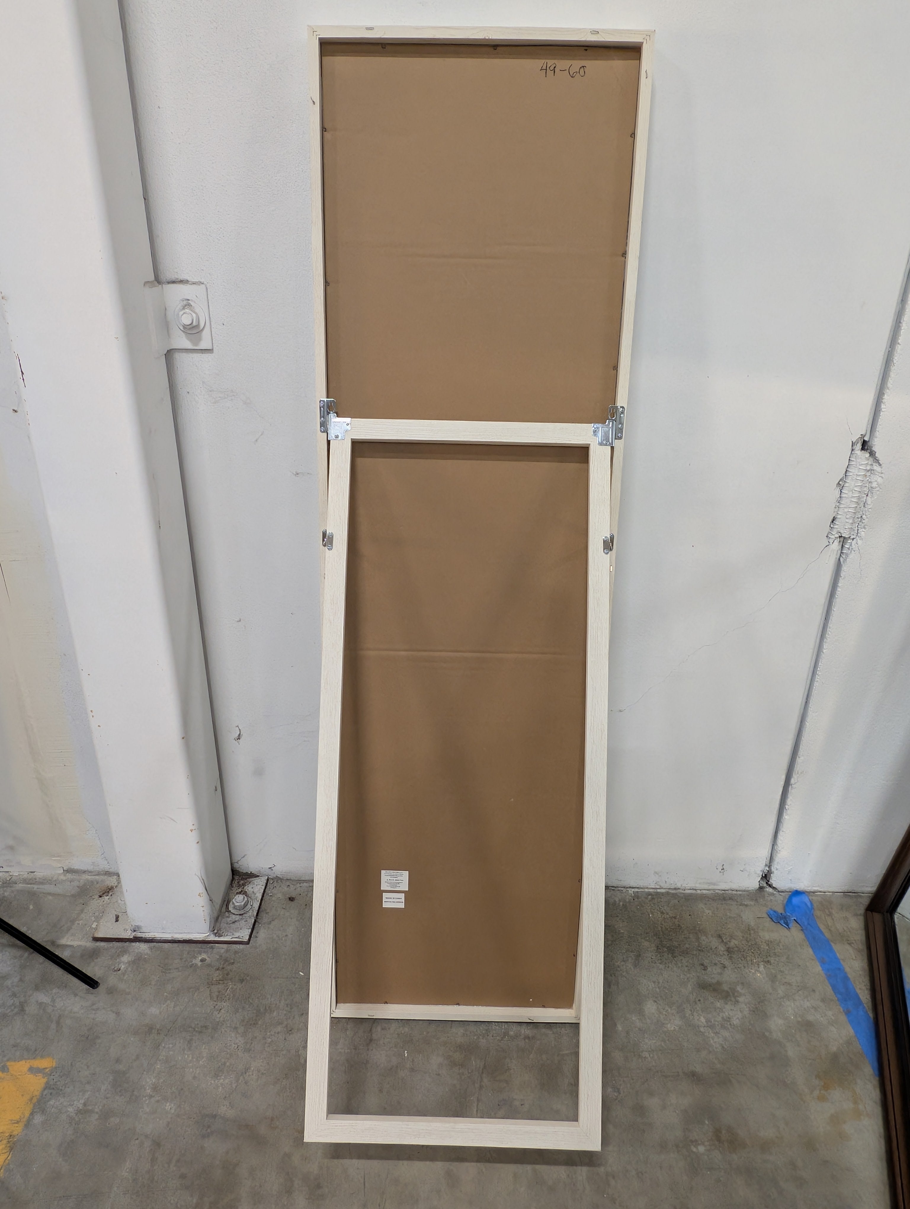 Modern Full-Length Floor Mirror with Light Wood Tone Frame
