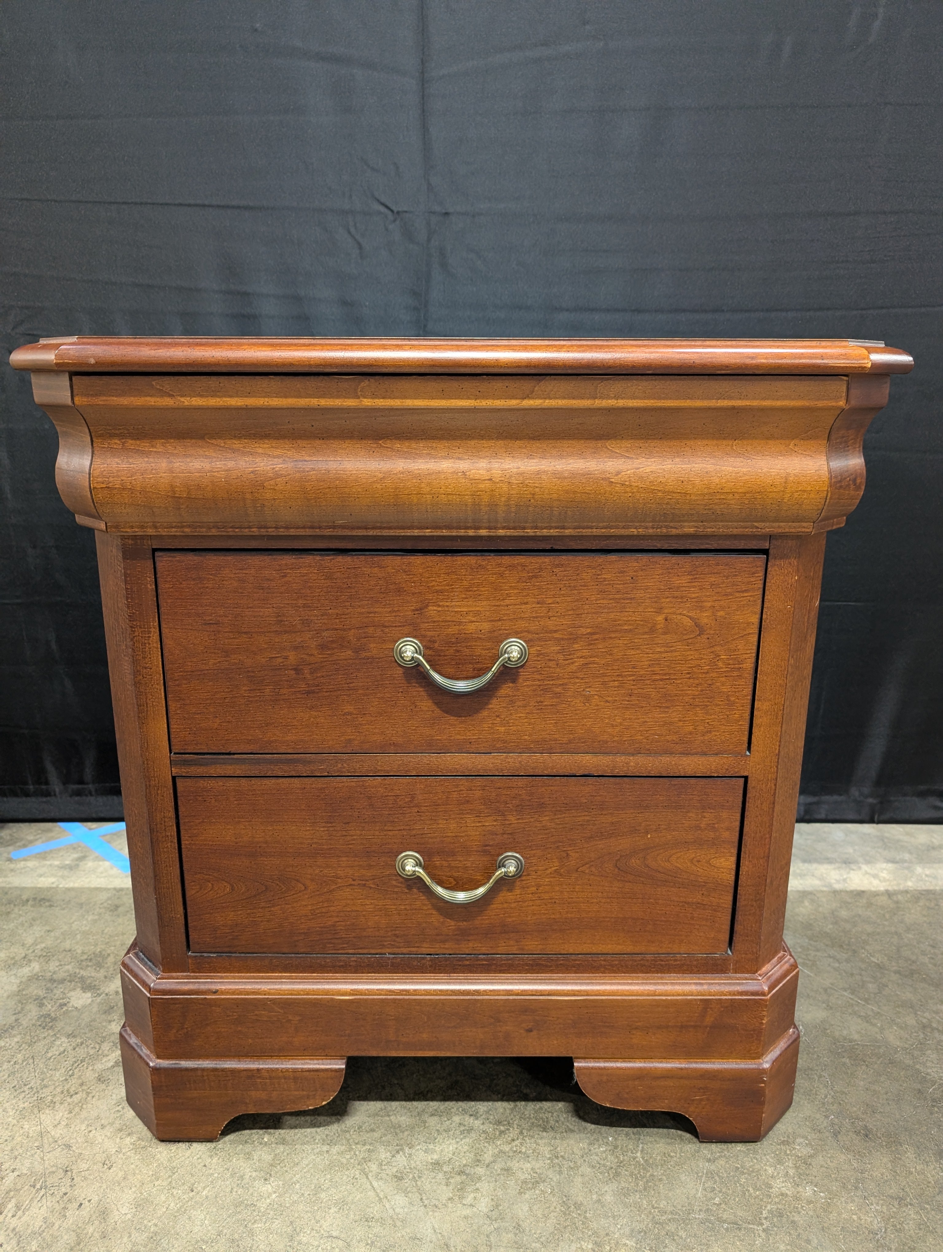 American Drew Cherry Stained Hardwood Two-Drawer Nightstand