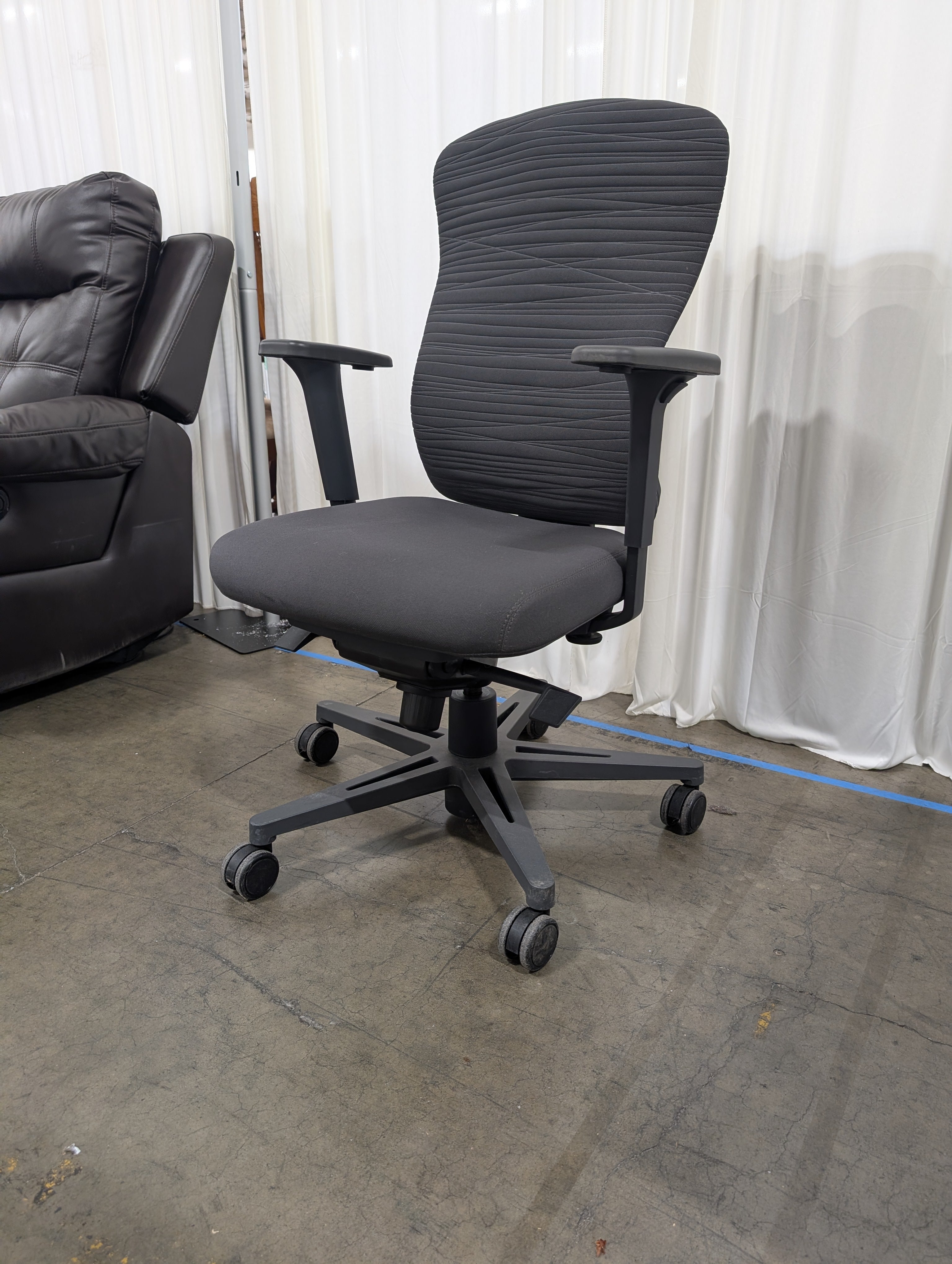 Dark Gray Fabric Swivel Office Chair