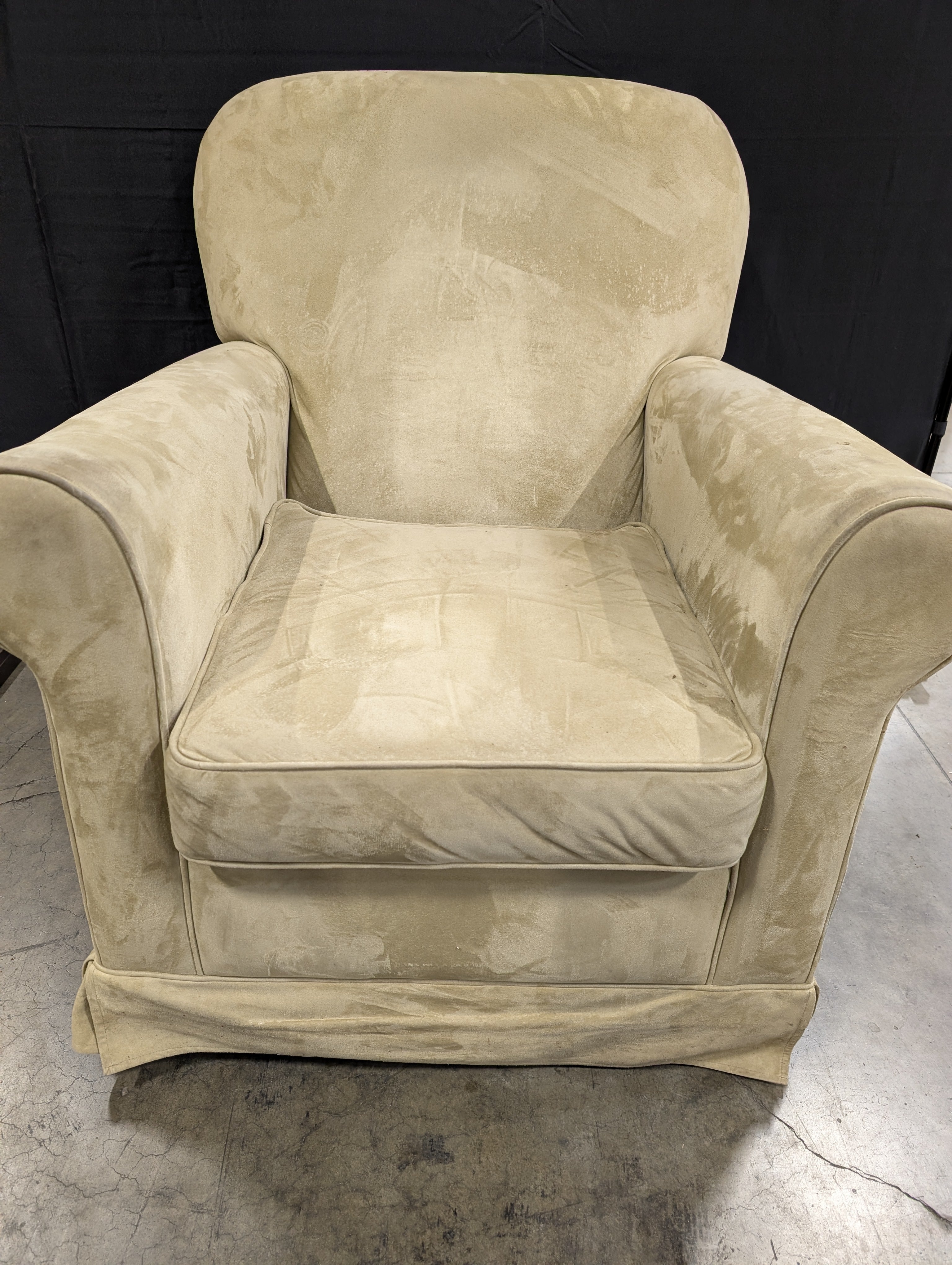 Comfortable Upholstered Club Chair in Light Beige