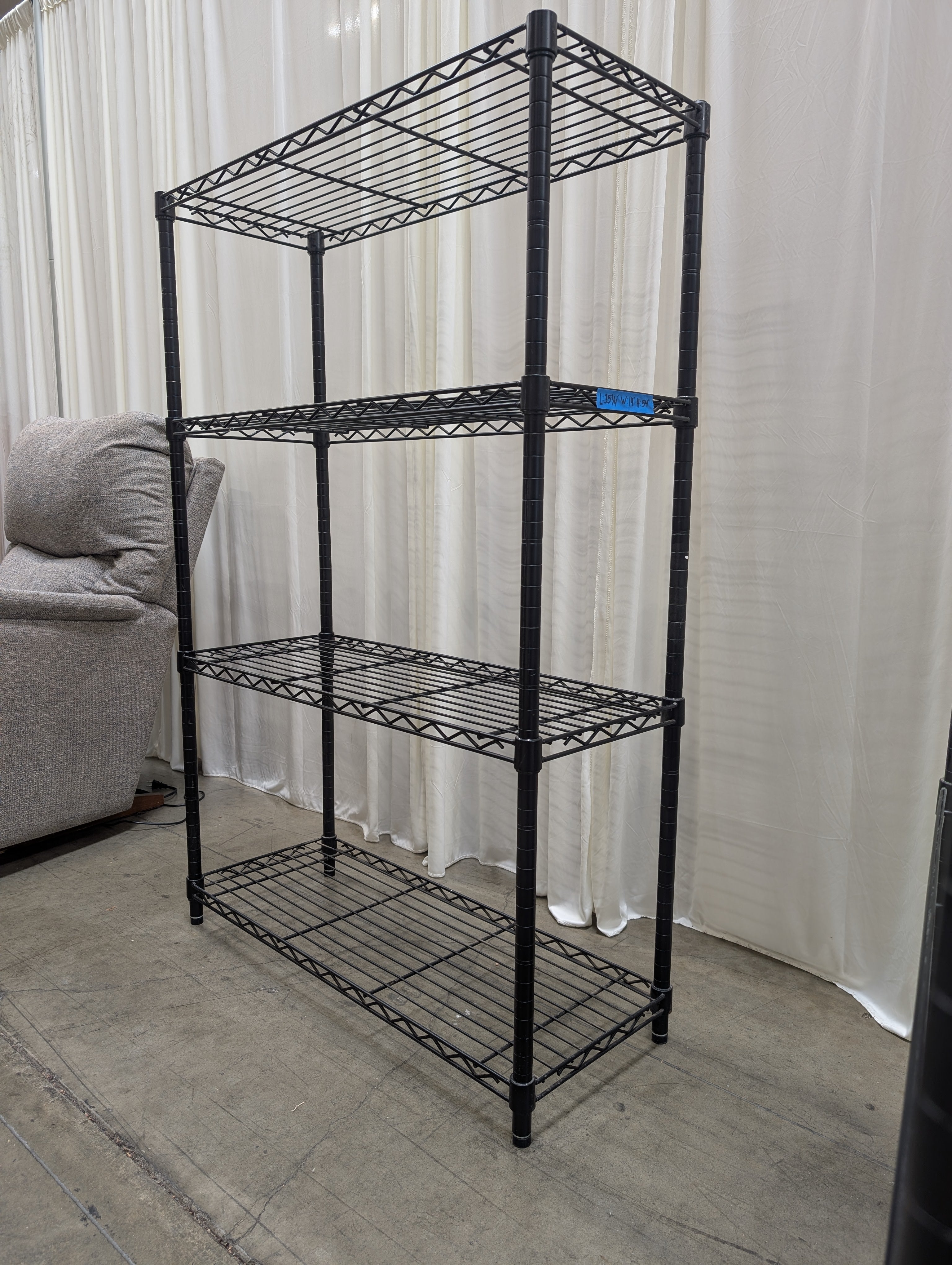Adjustable Five-Tier Wire Shelving Unit in Metal