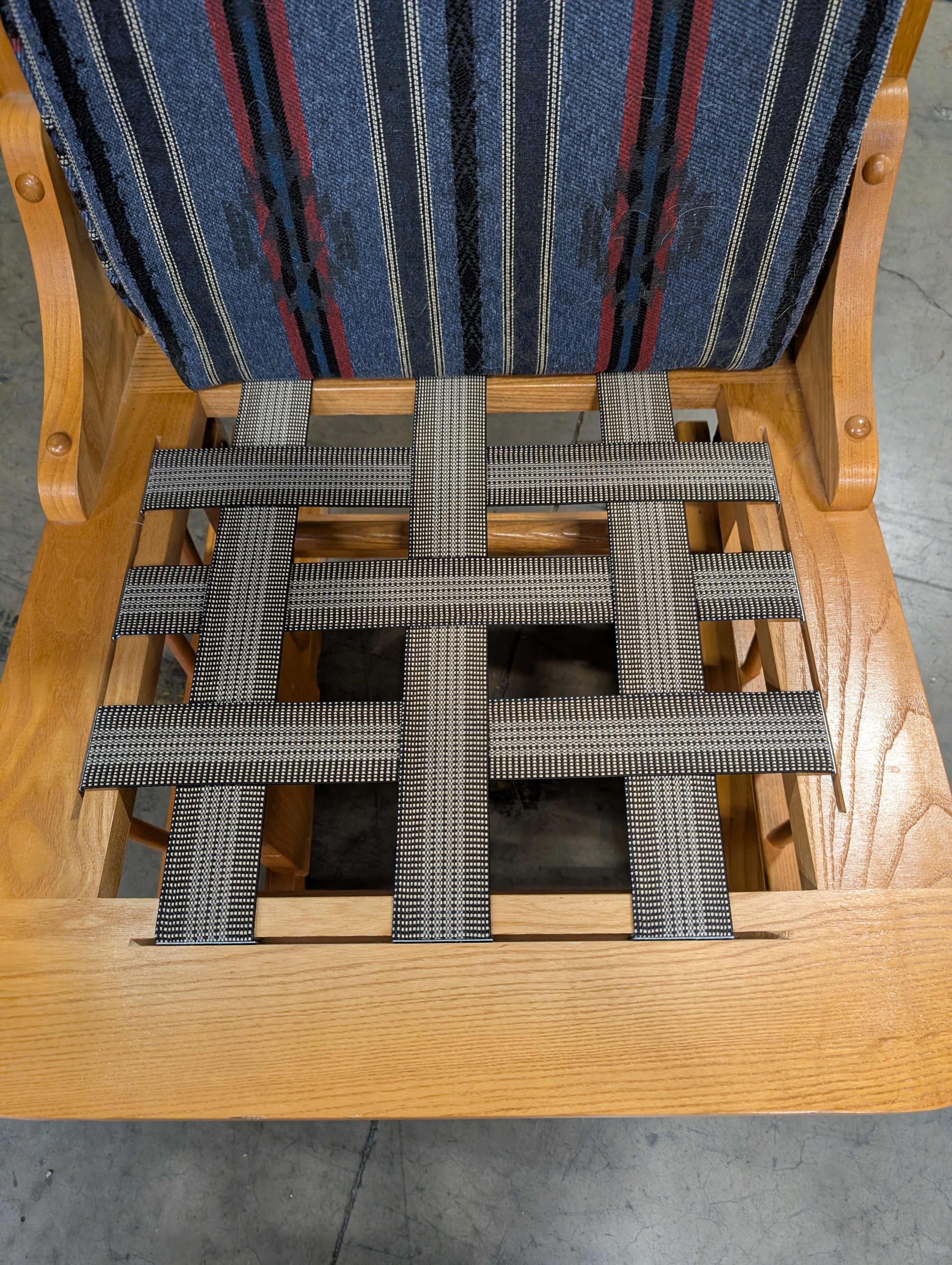 Southwestern Upholstered Wooden Glider Rocker Chair