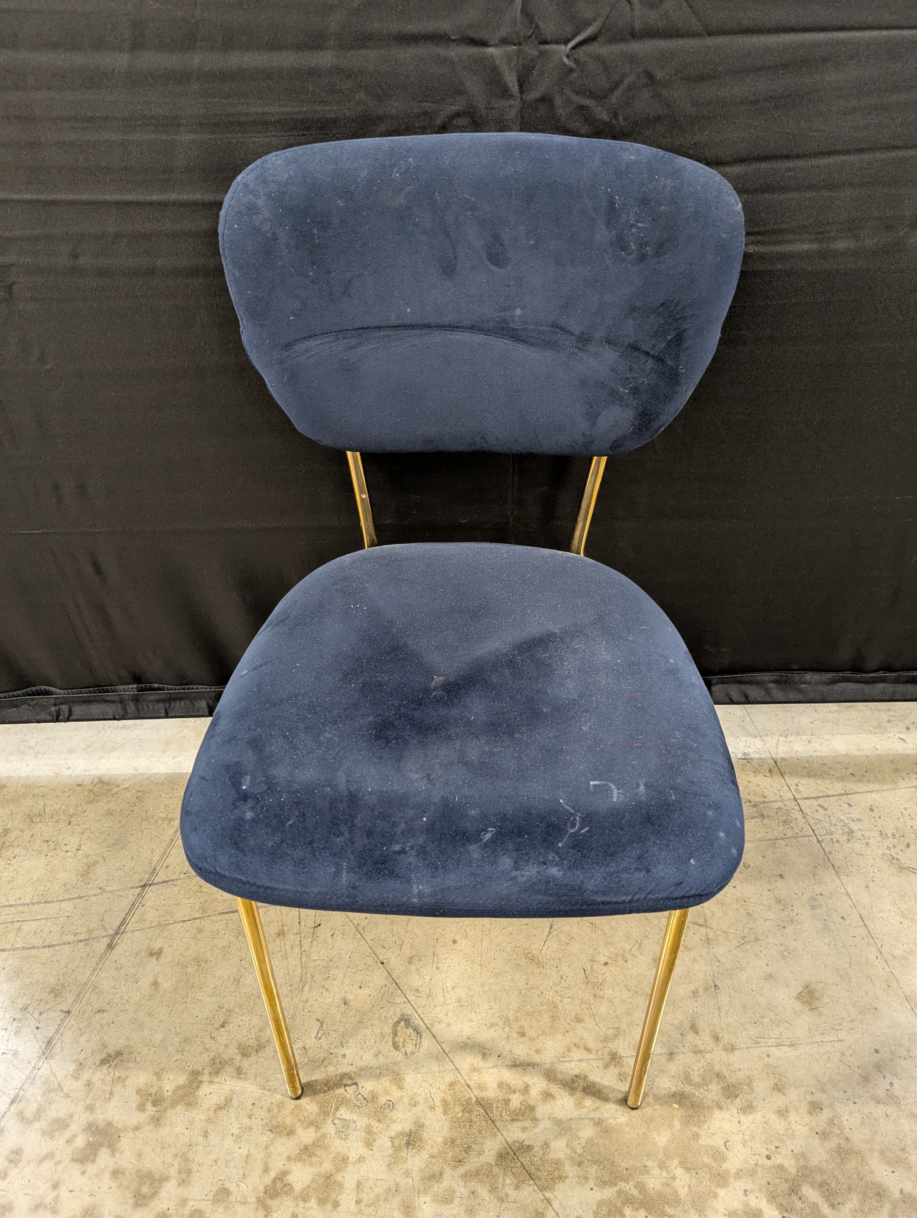 Modern Sculptural Accent Chair with Gold-Toned Legs