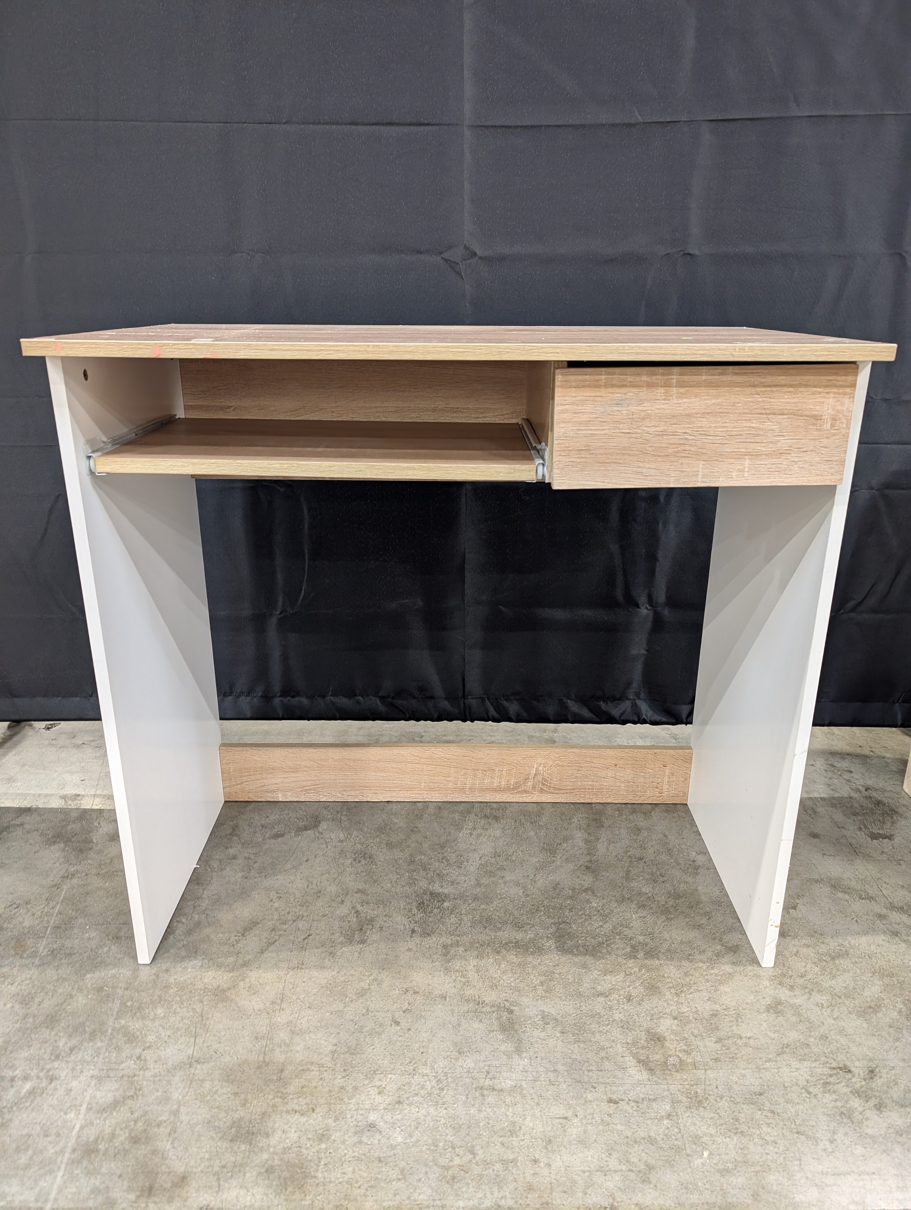 Compact Wood-Look & White Desk or Console Table