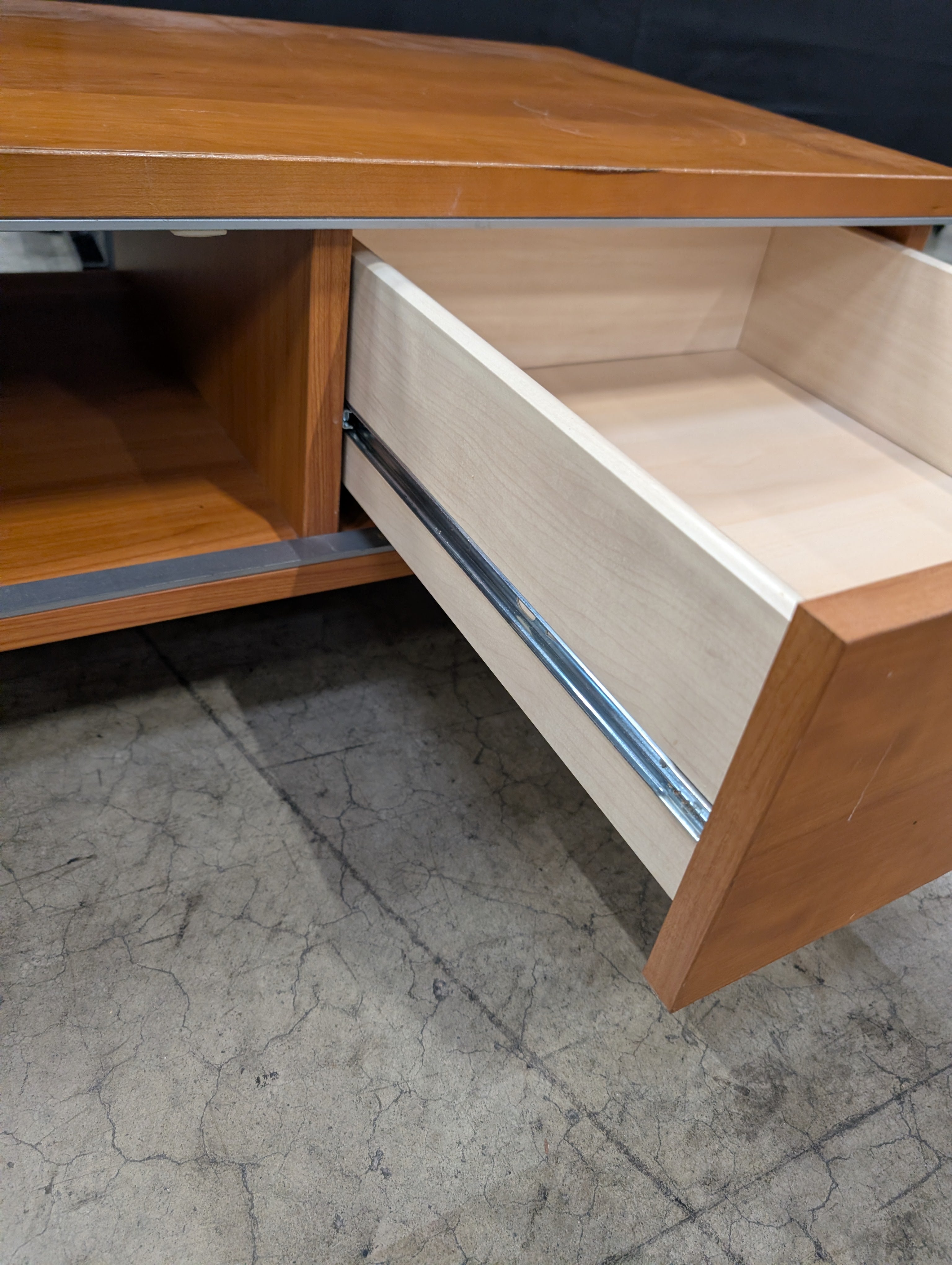 Versatile Wooden Media Console with Integrated Storage