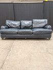 Dark Blue Three-Seat Couch in Leather