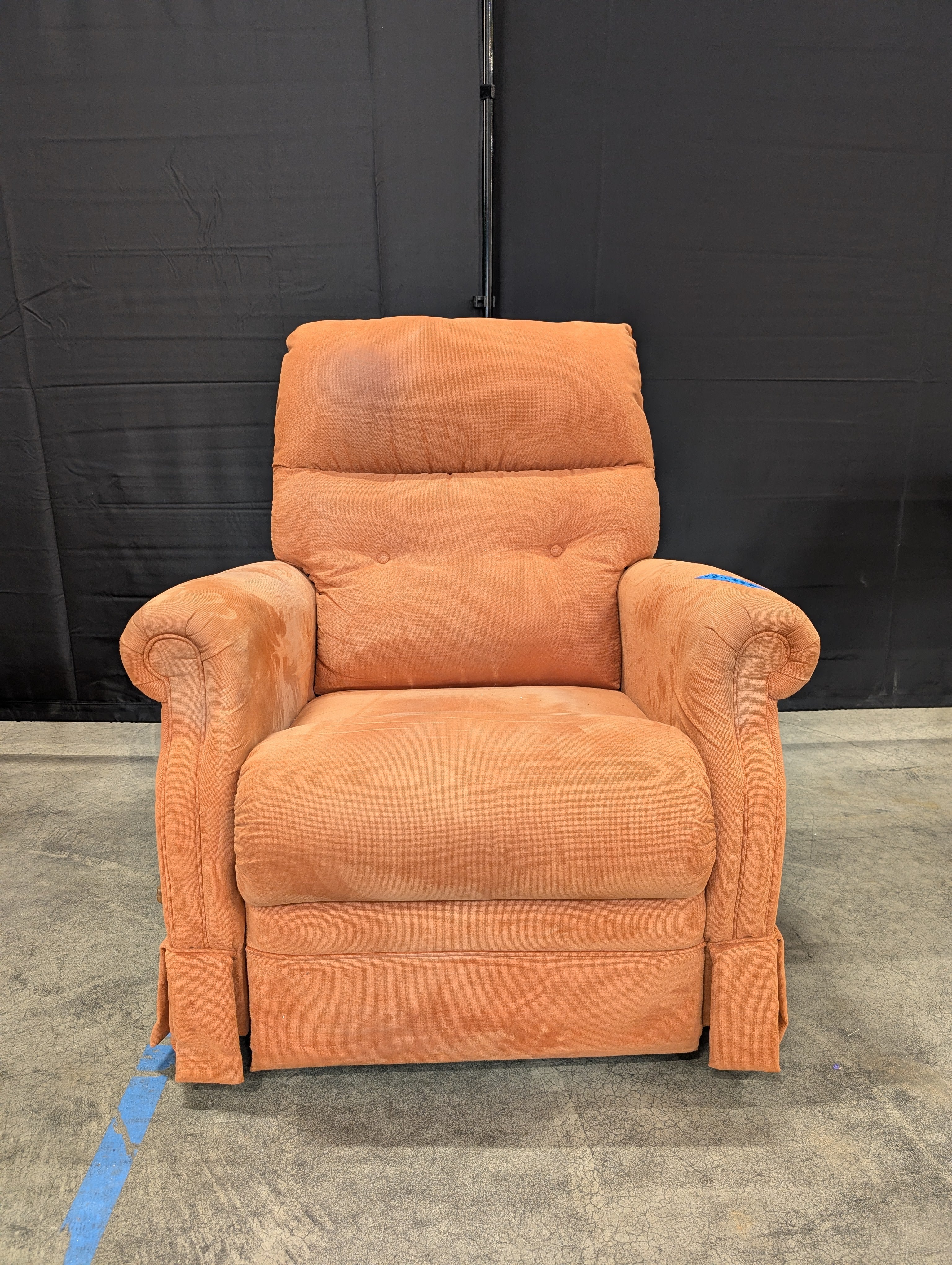 LaZboy Terracotta Rolled Arm Recliner in Microfiber