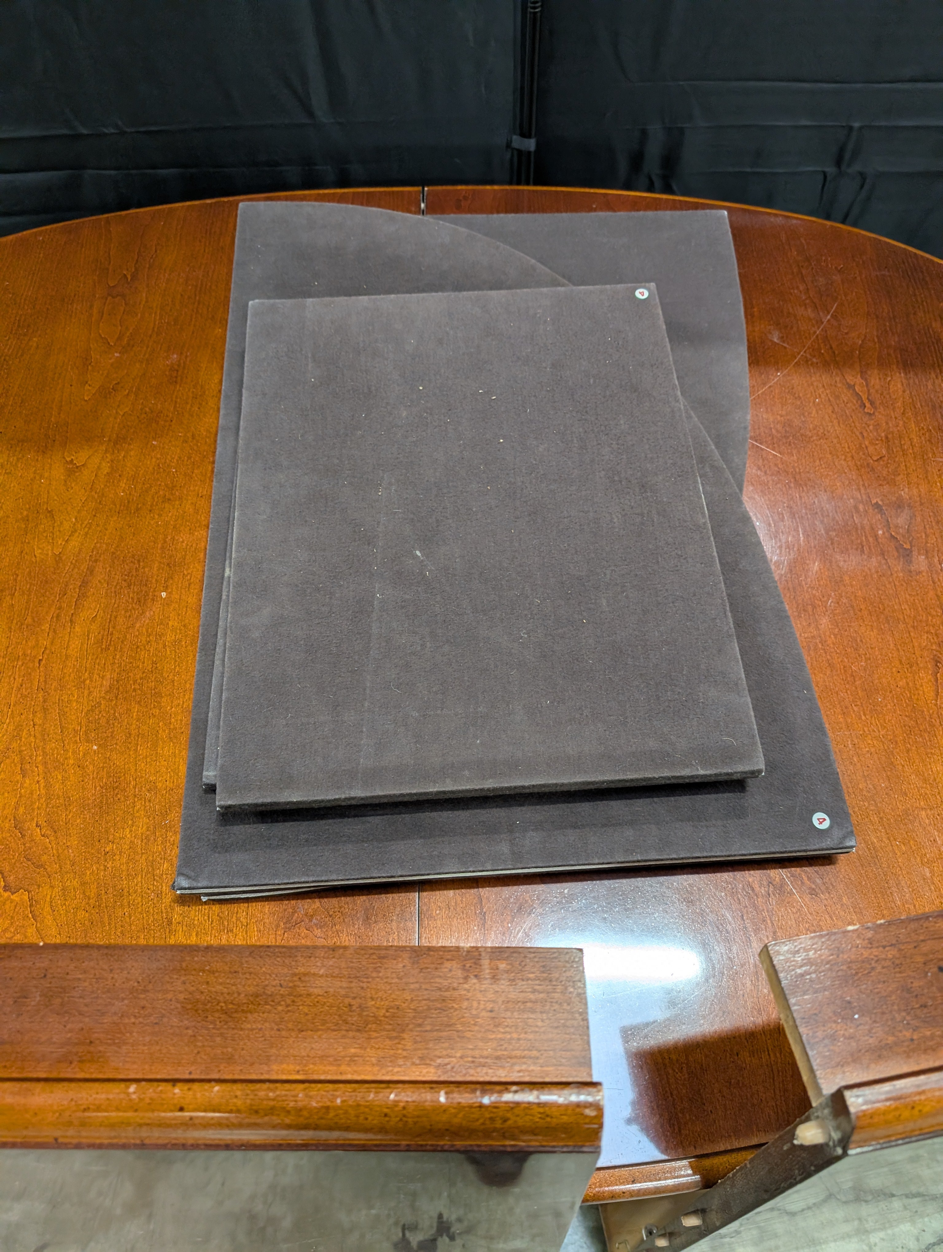 Vintage Reddish-Brown Stained Hardwood Table Leaf