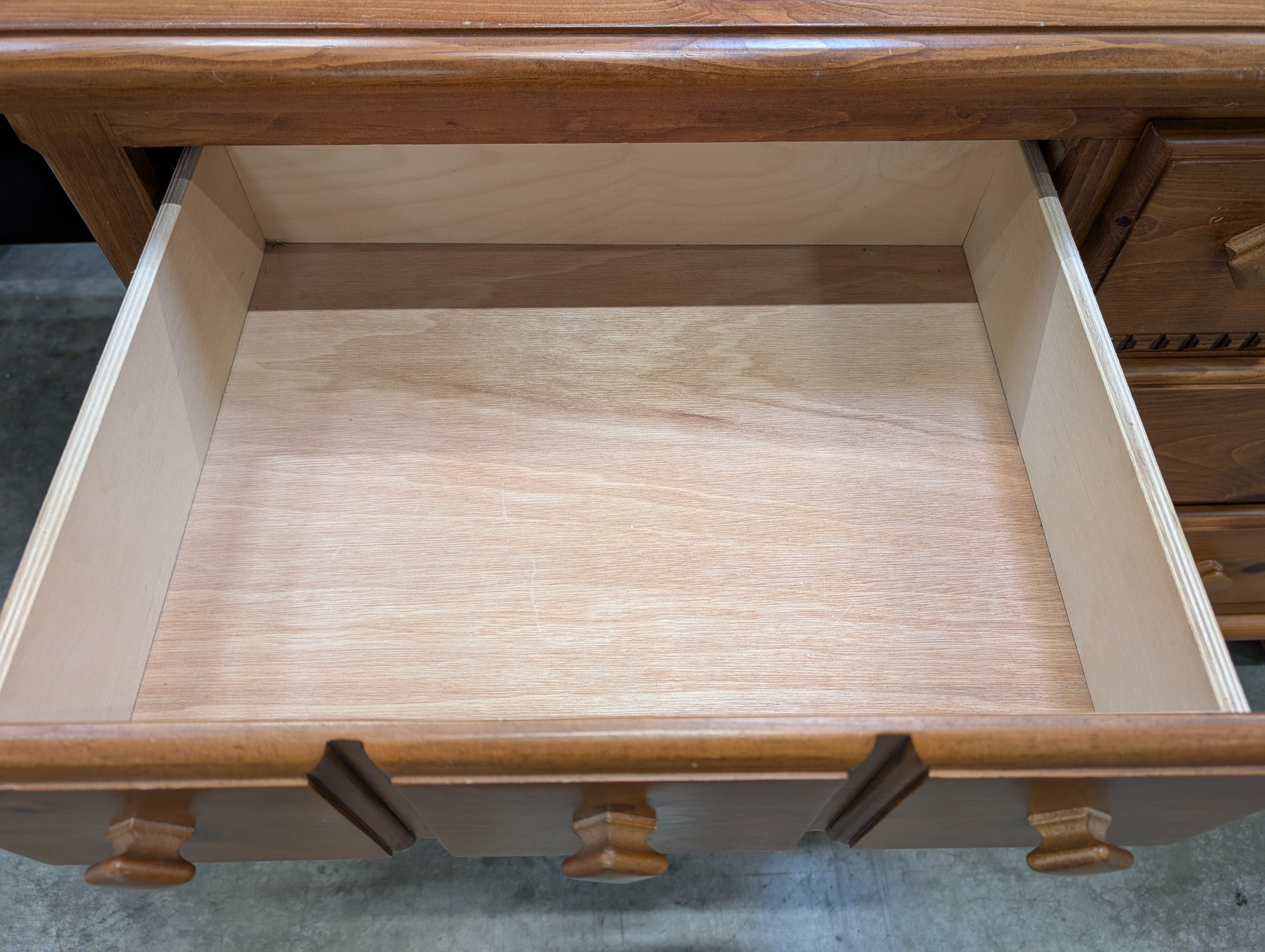 Solid Wood Six-Drawer Chest with Warm Honey Finish