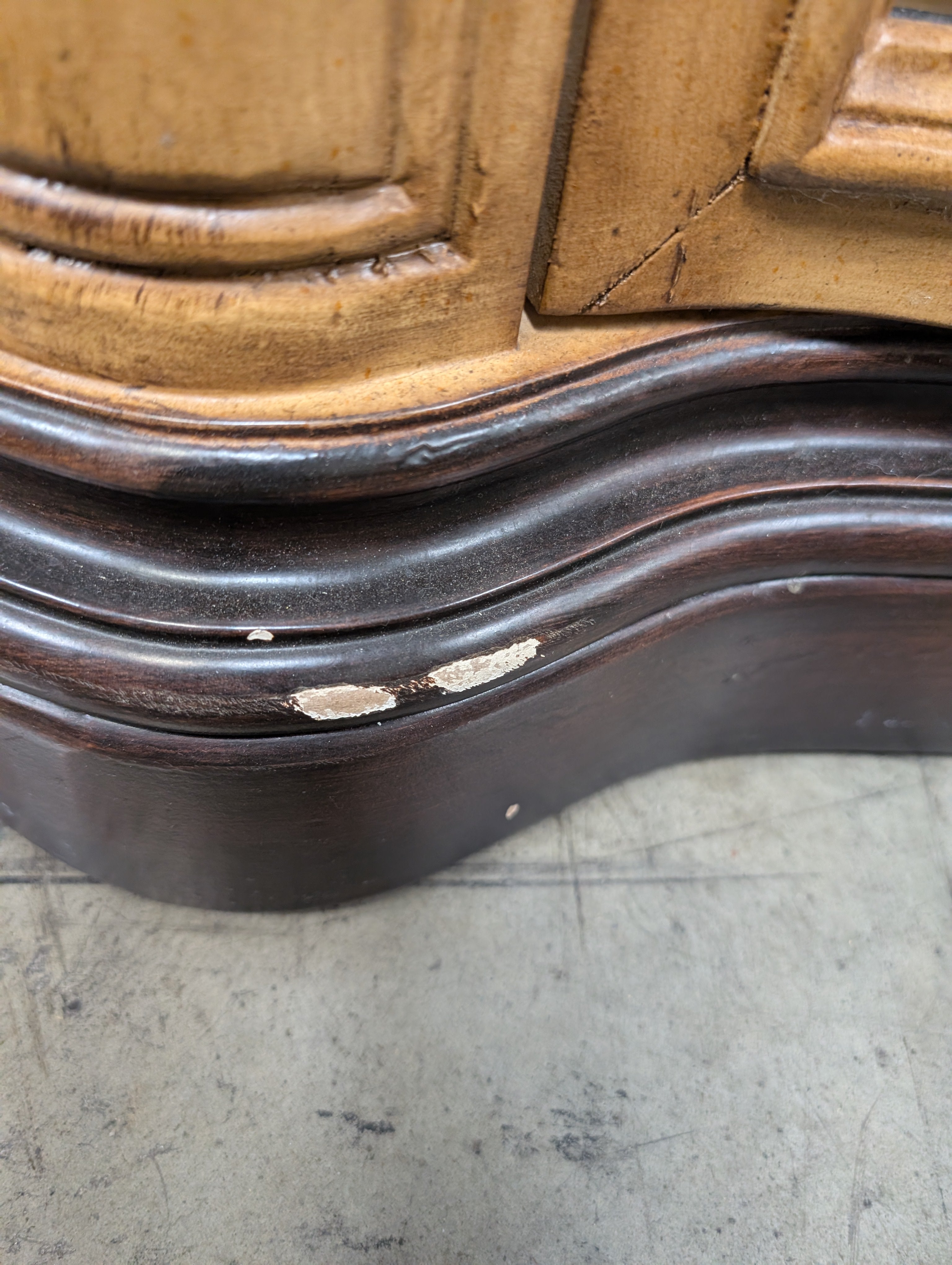 Two-Tone Traditional Wood Buffet with Metal Scrollwork