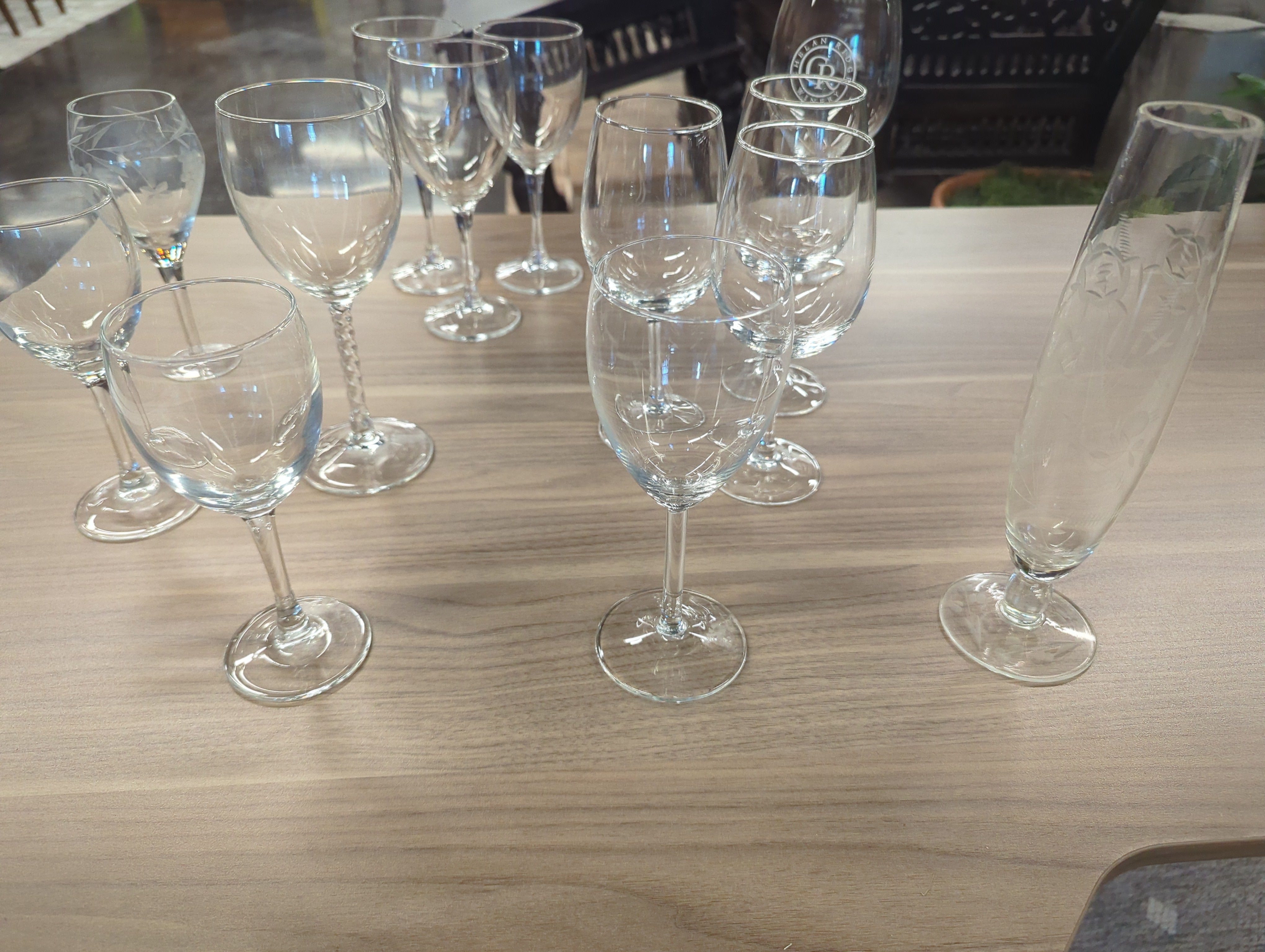 Assorted glassware