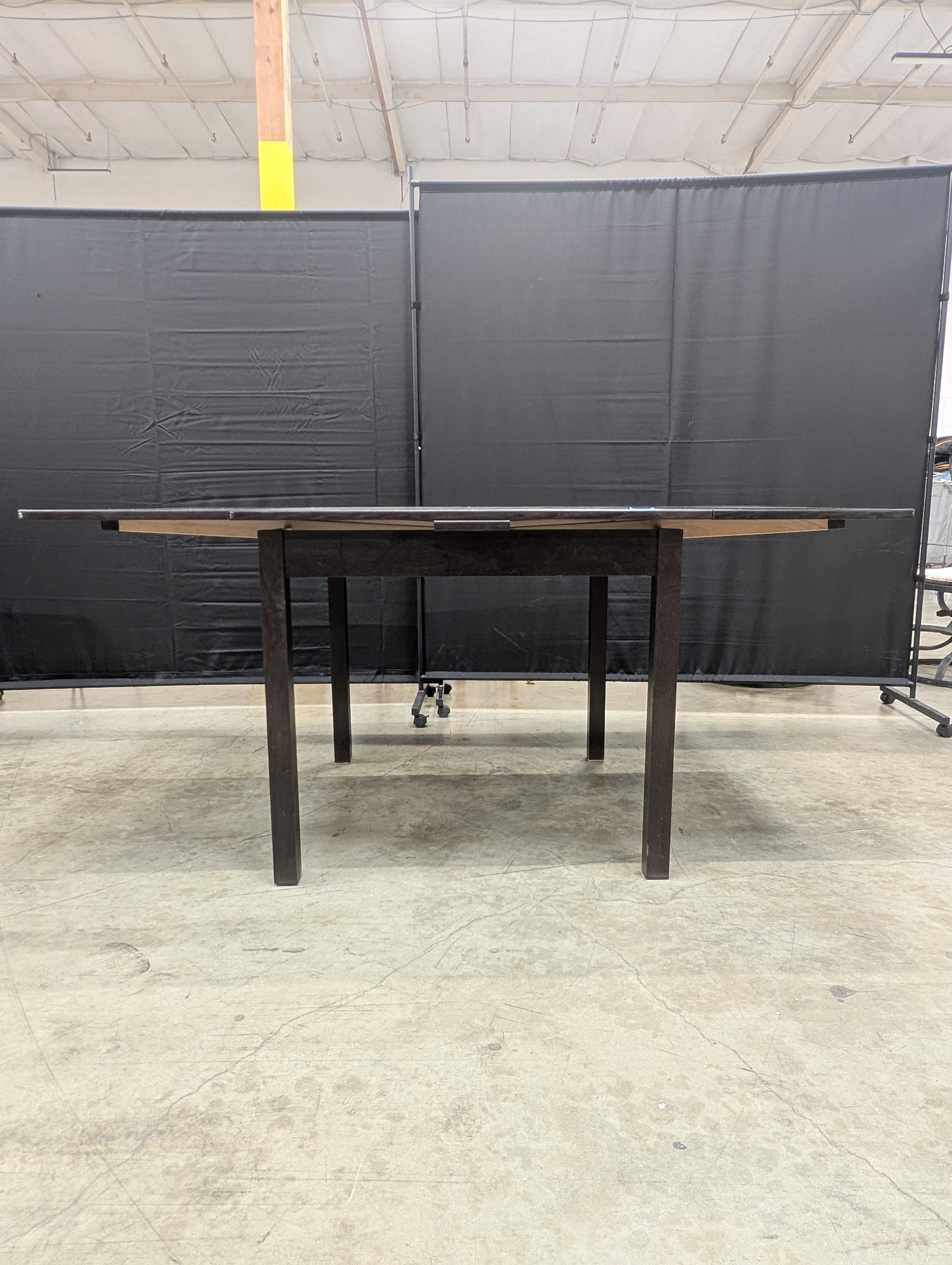 Rectangular Dark Wood Dining Table Frame with Legs