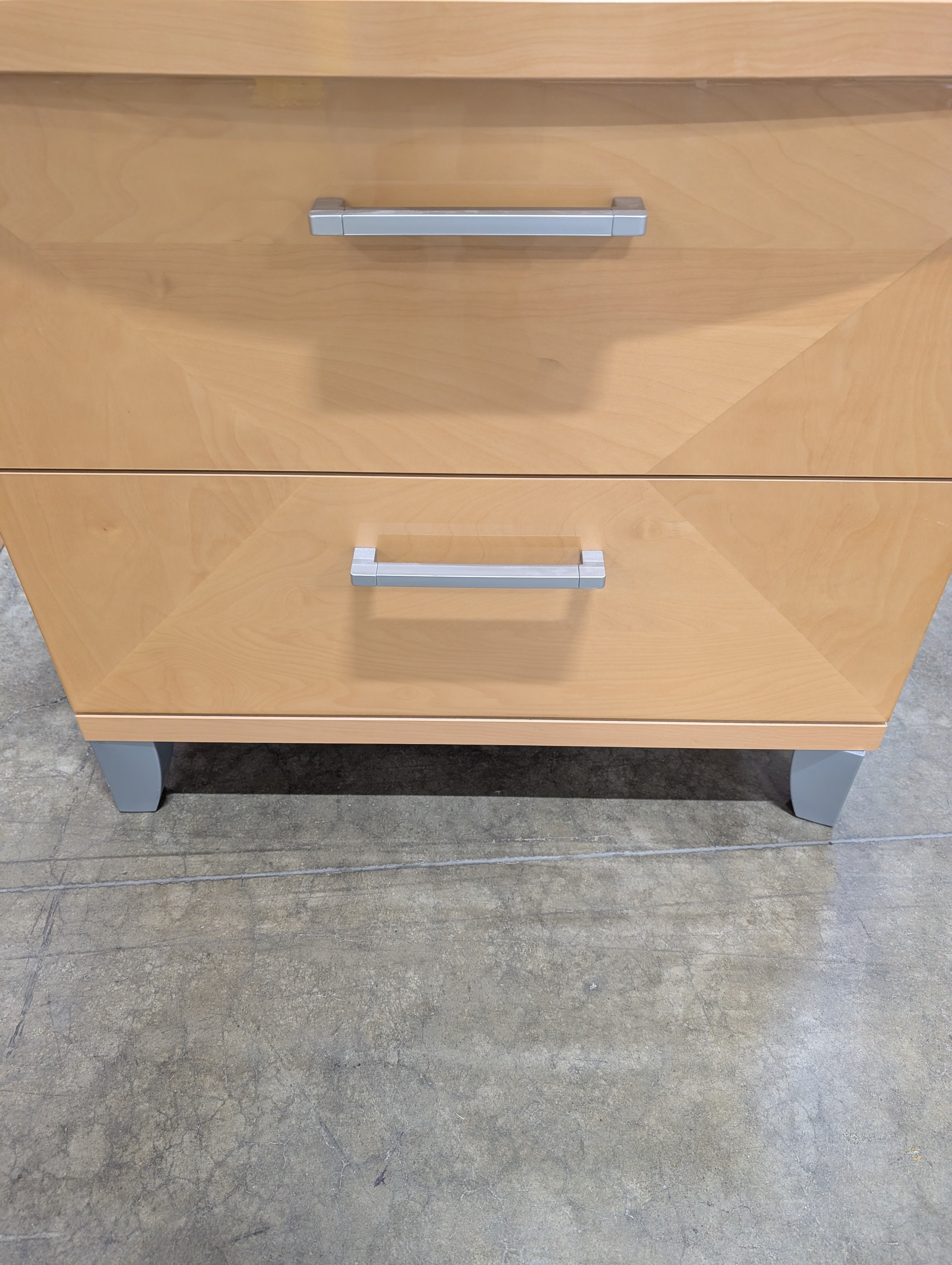 Modern Light Wood Two-Drawer Nightstand