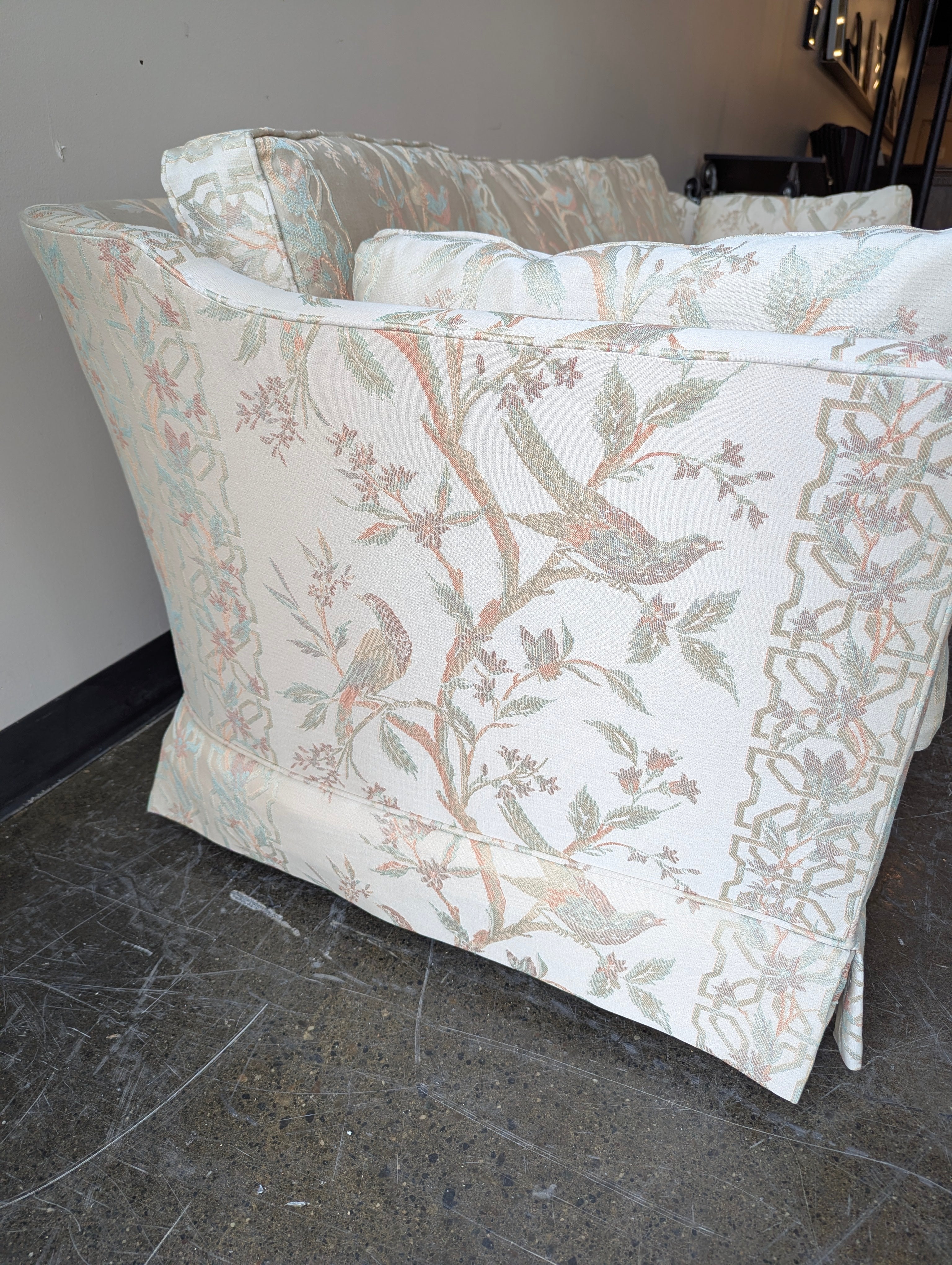 Heritage Distinctive Upholstery L-Shape Sectional Sofa, Botanical Bird Print