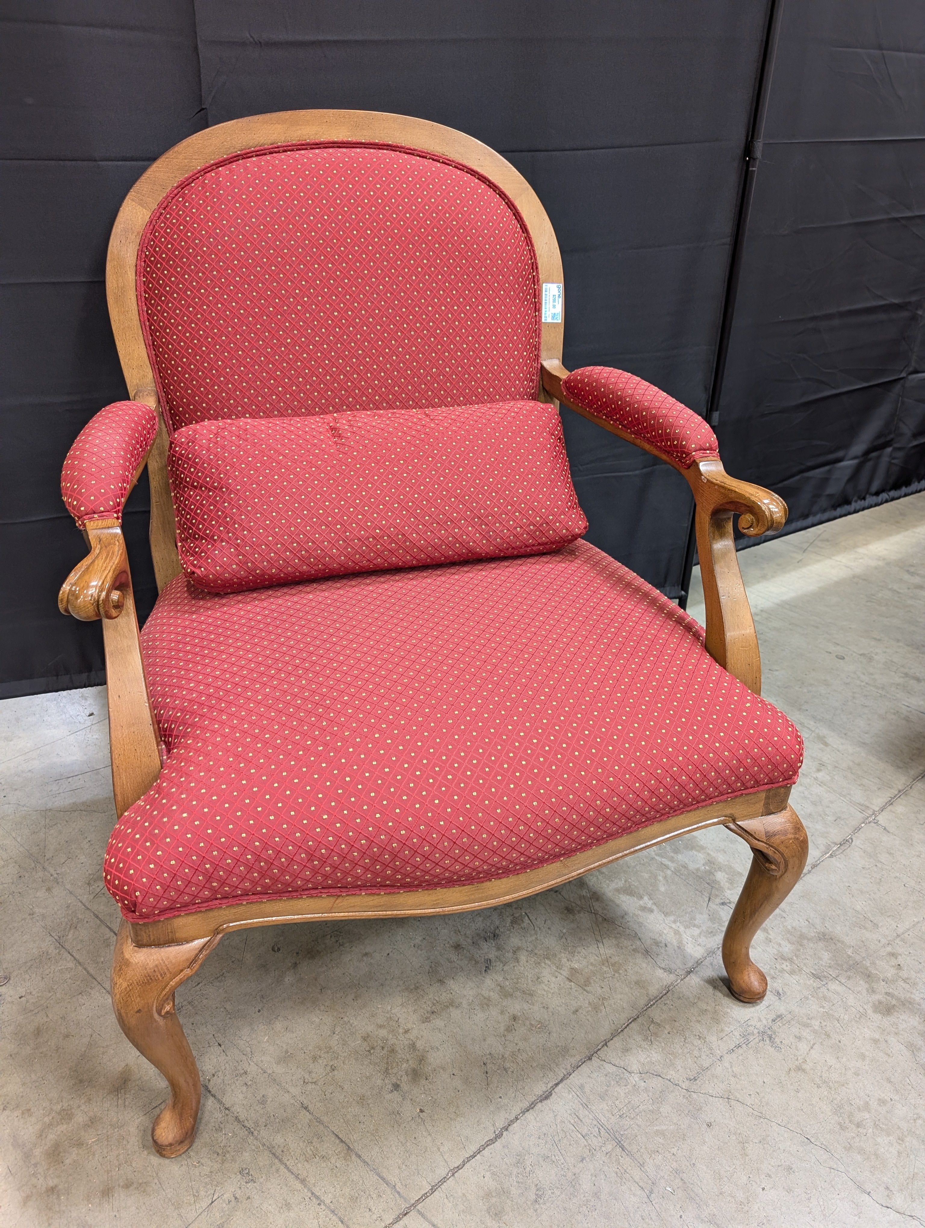 Traditional Red Upholstered SHERRILL Accent Armchair