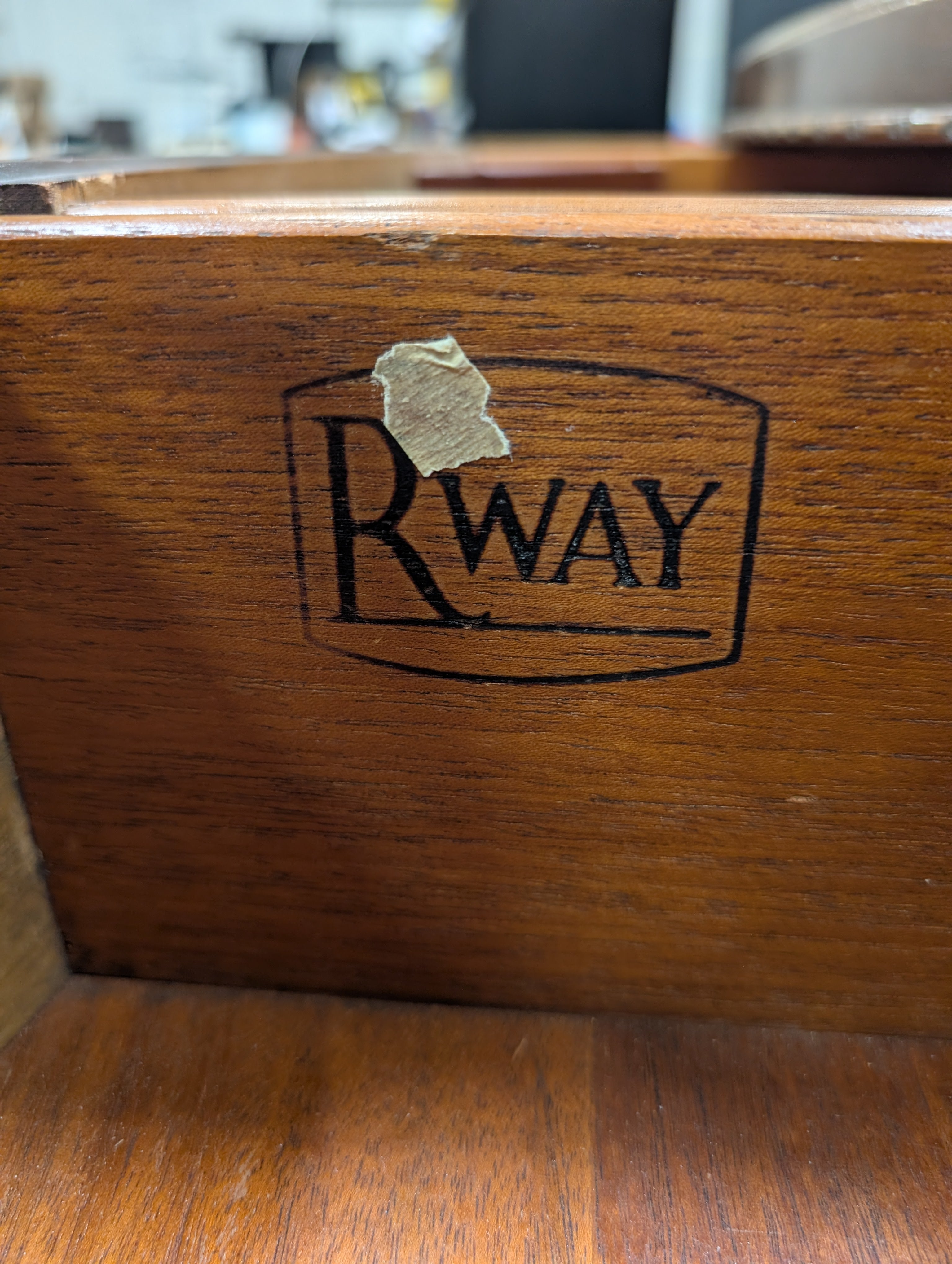 Vintage RWAY Eight Drawer Wood Dresser