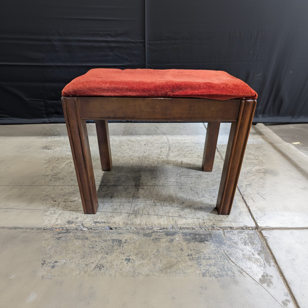 Red Reupholstered Stool