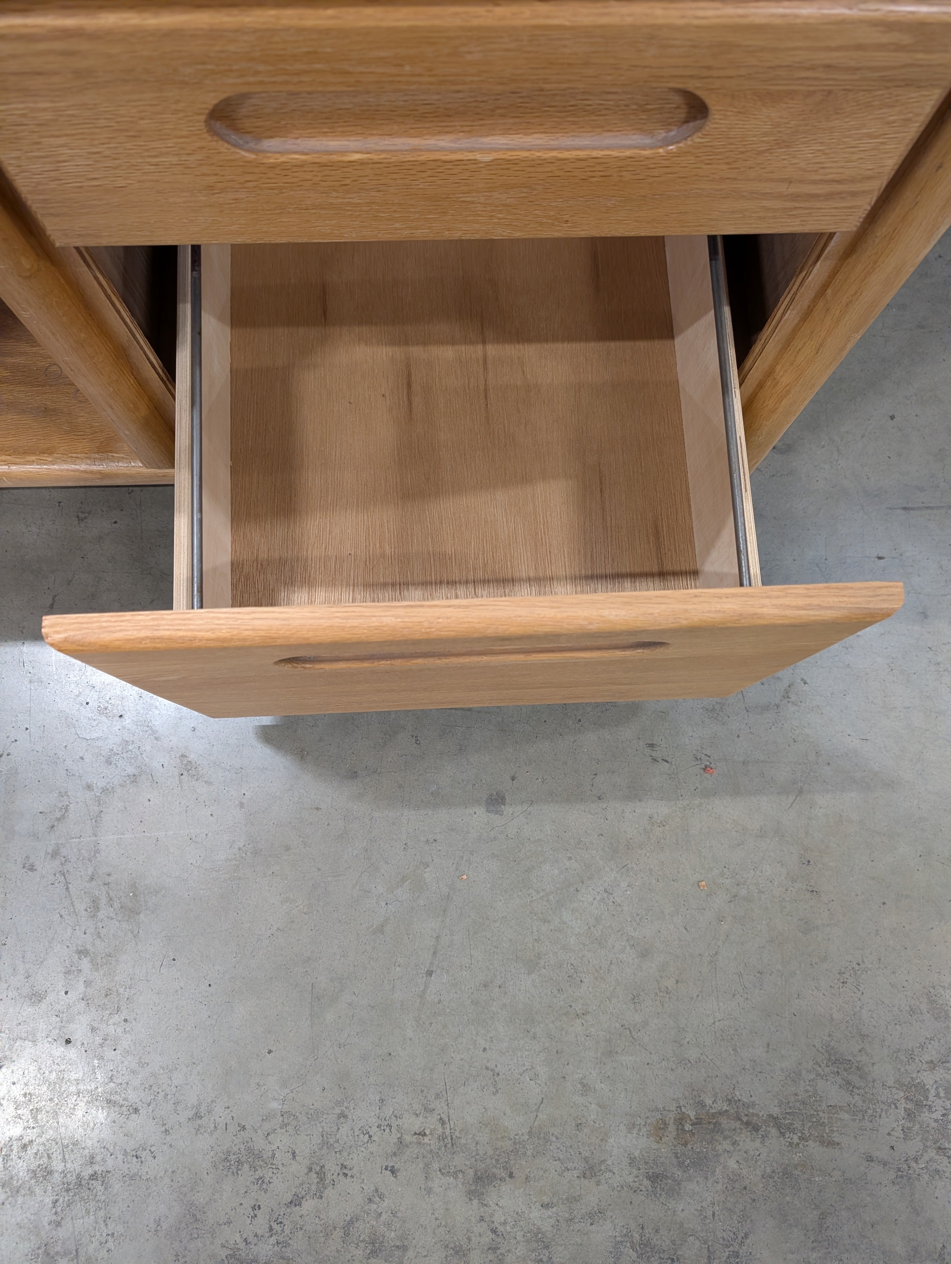 Sturdy Wood Desk with Integrated Hutch and Storage