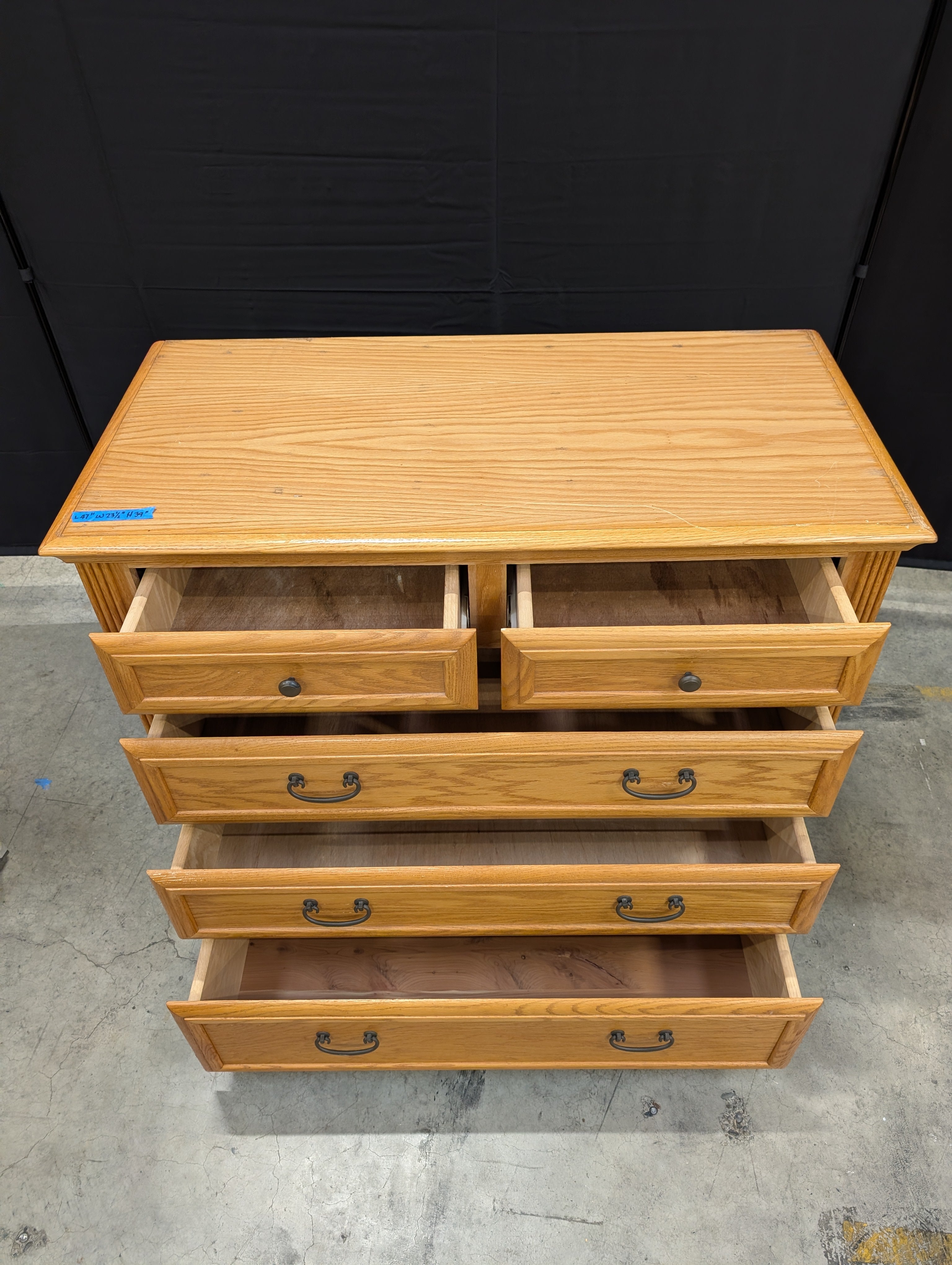 Oak Thornwood Five Drawer Dresser