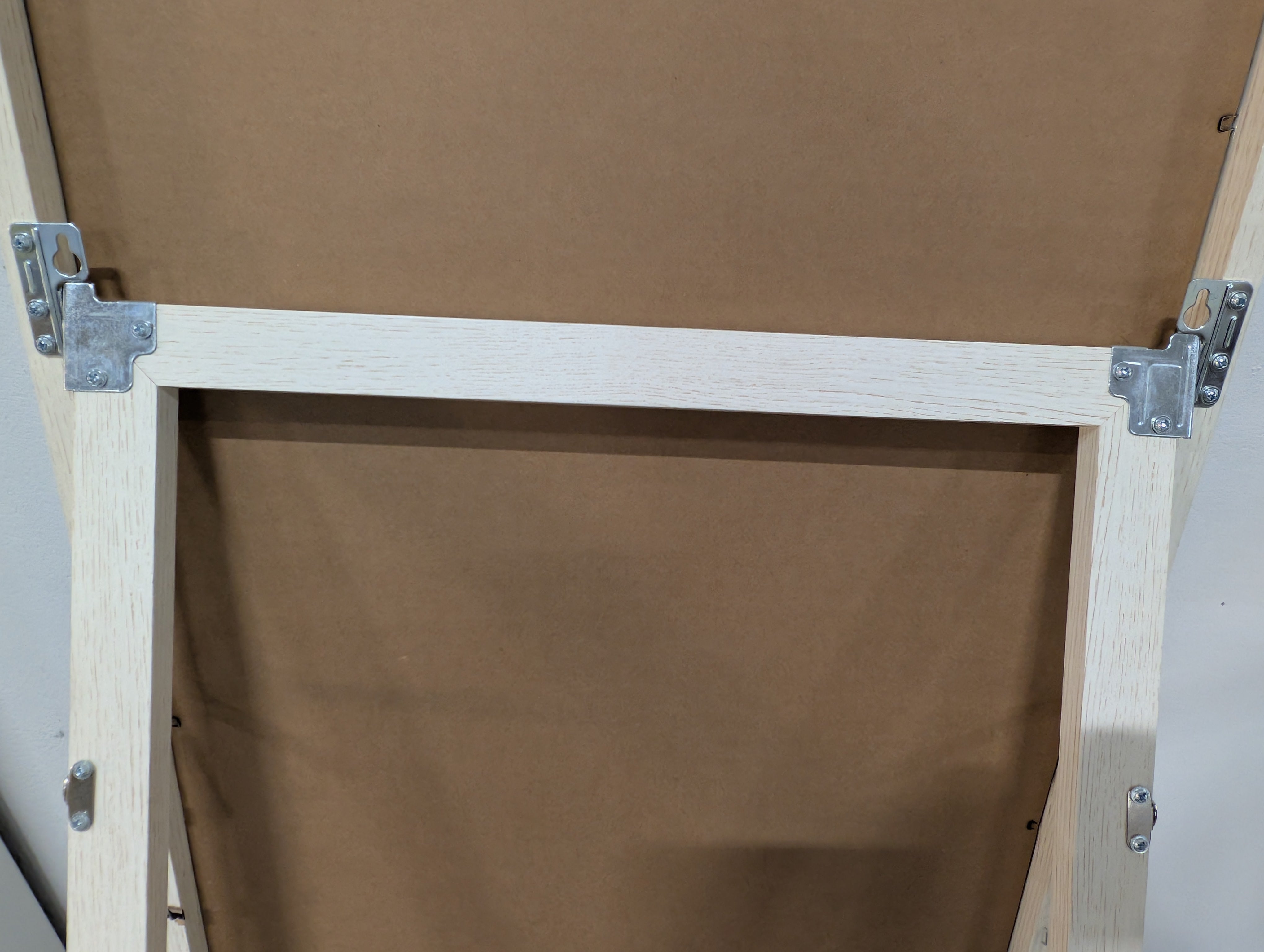 Modern Full-Length Floor Mirror with Light Wood Tone Frame
