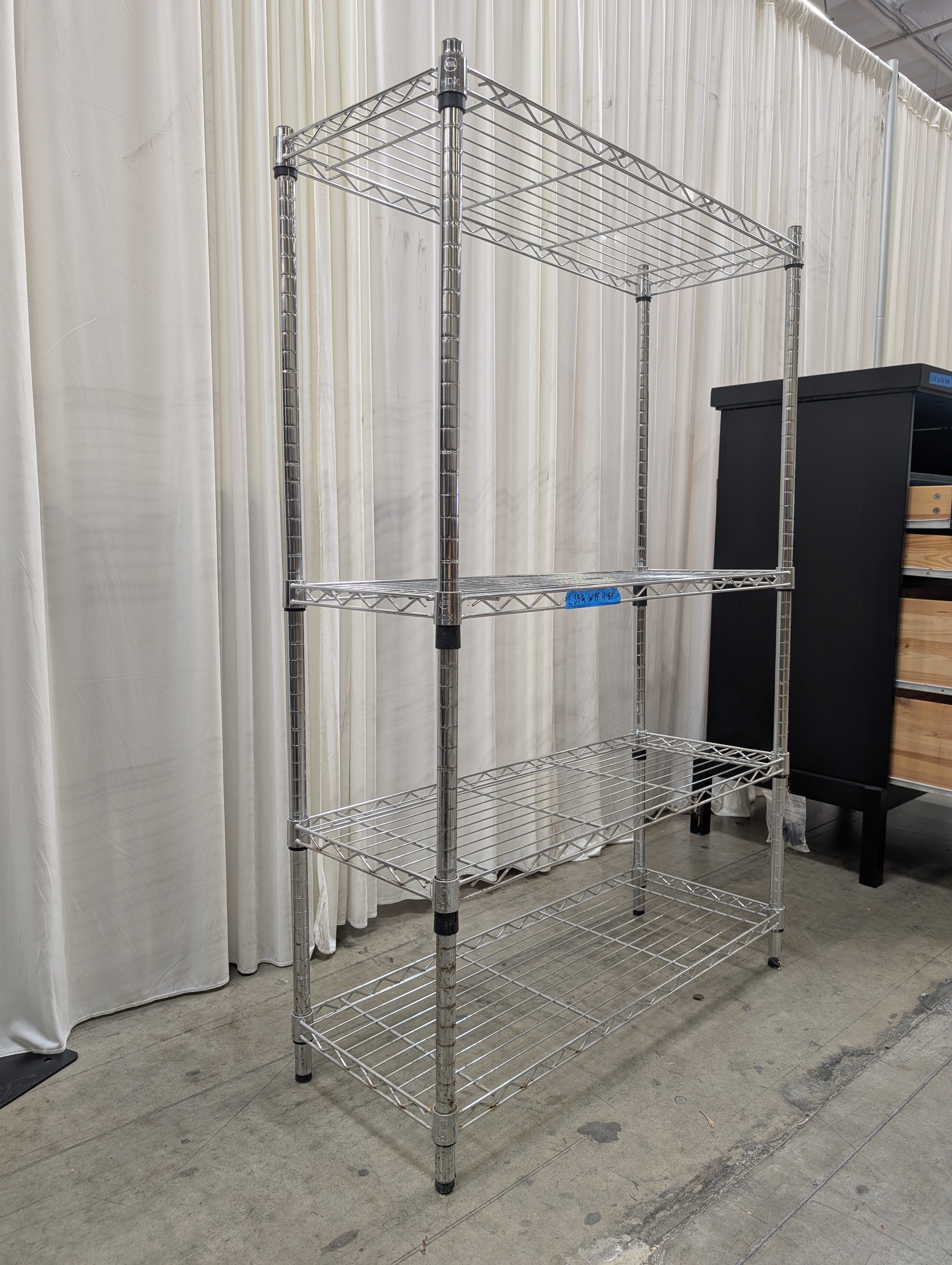 Five-Tier Steel Wire Shelving Unit in Chrome