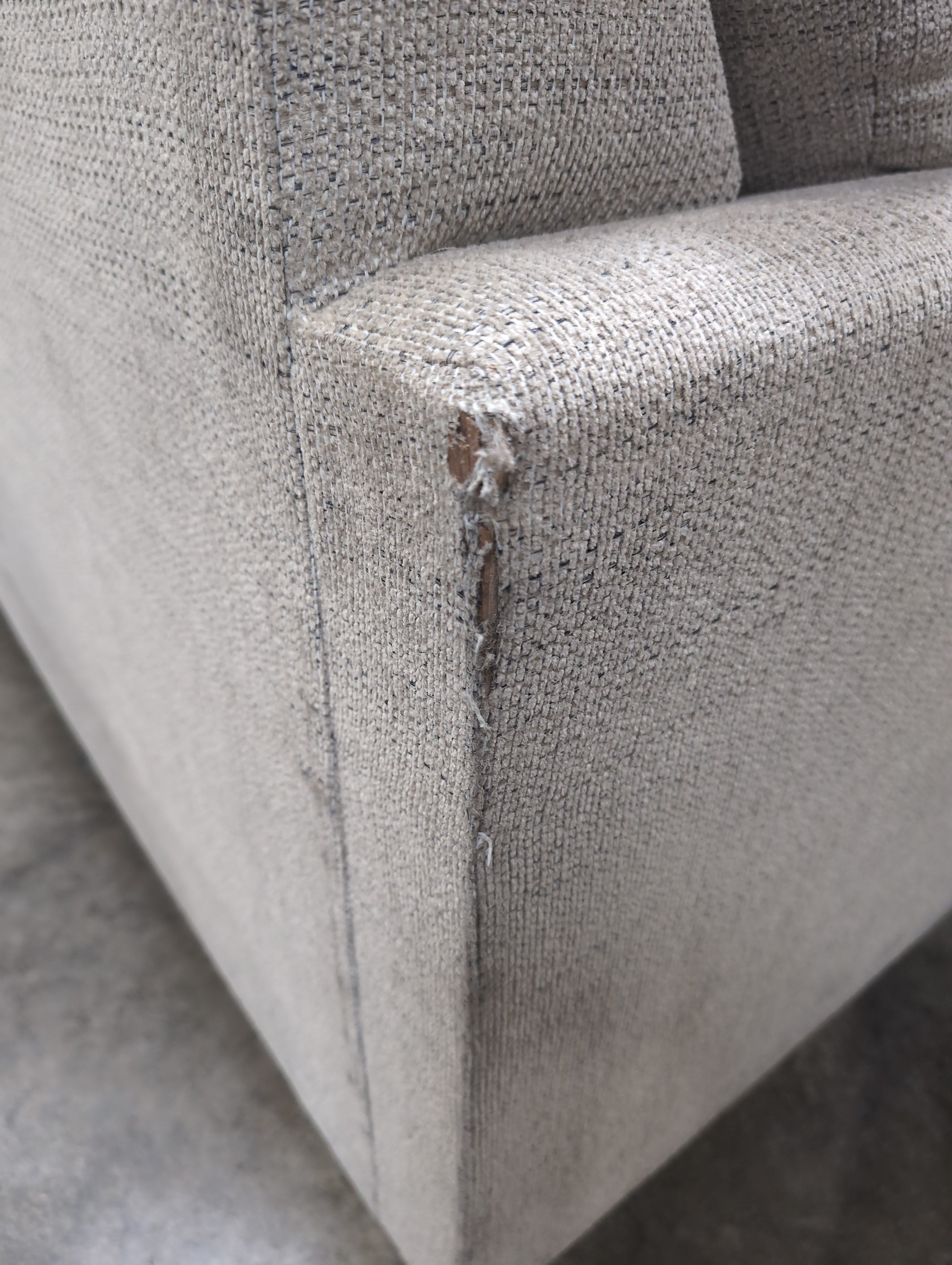 Textured Grey Two-Cushion Couch