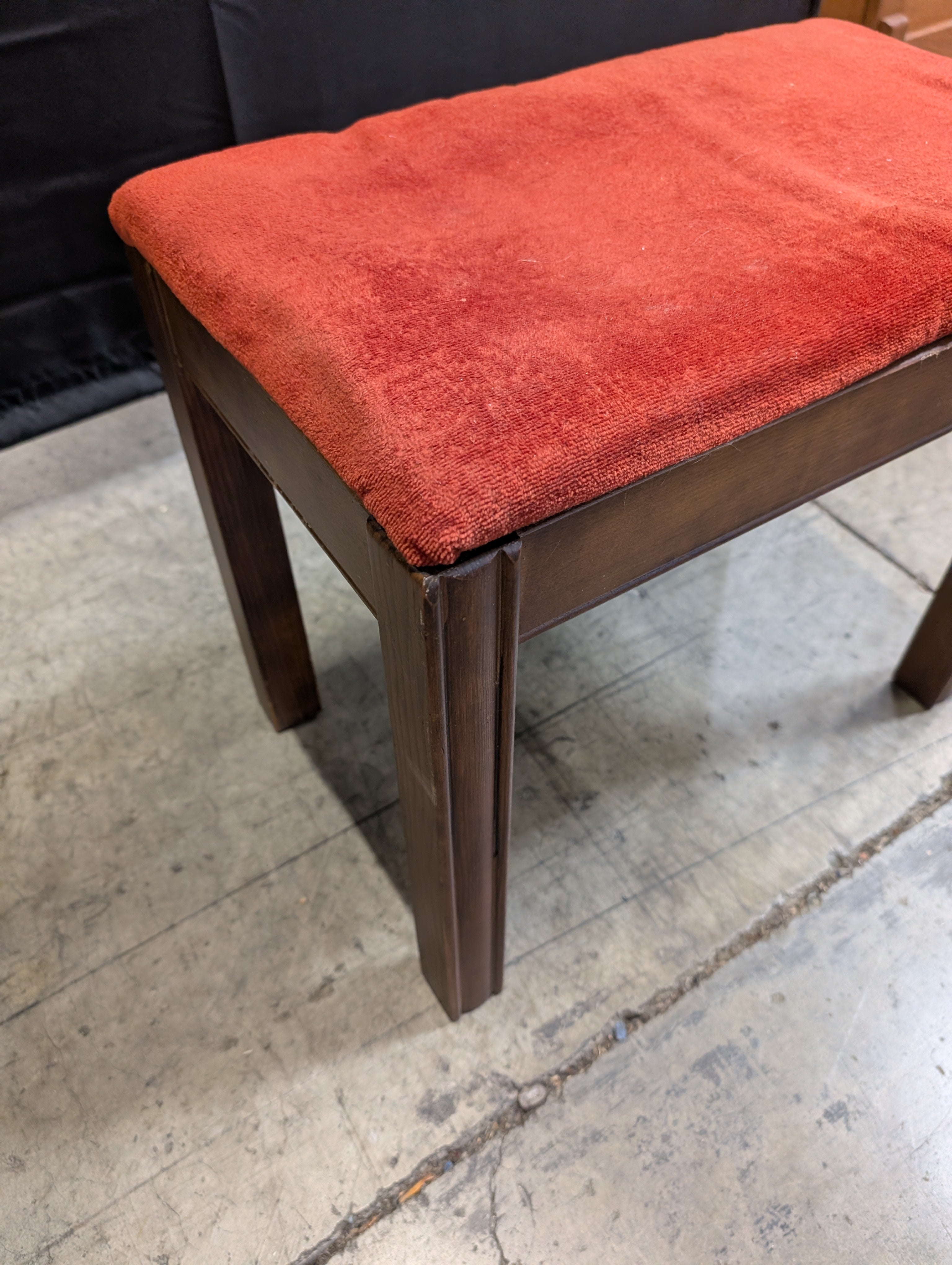 Red Reupholstered Stool