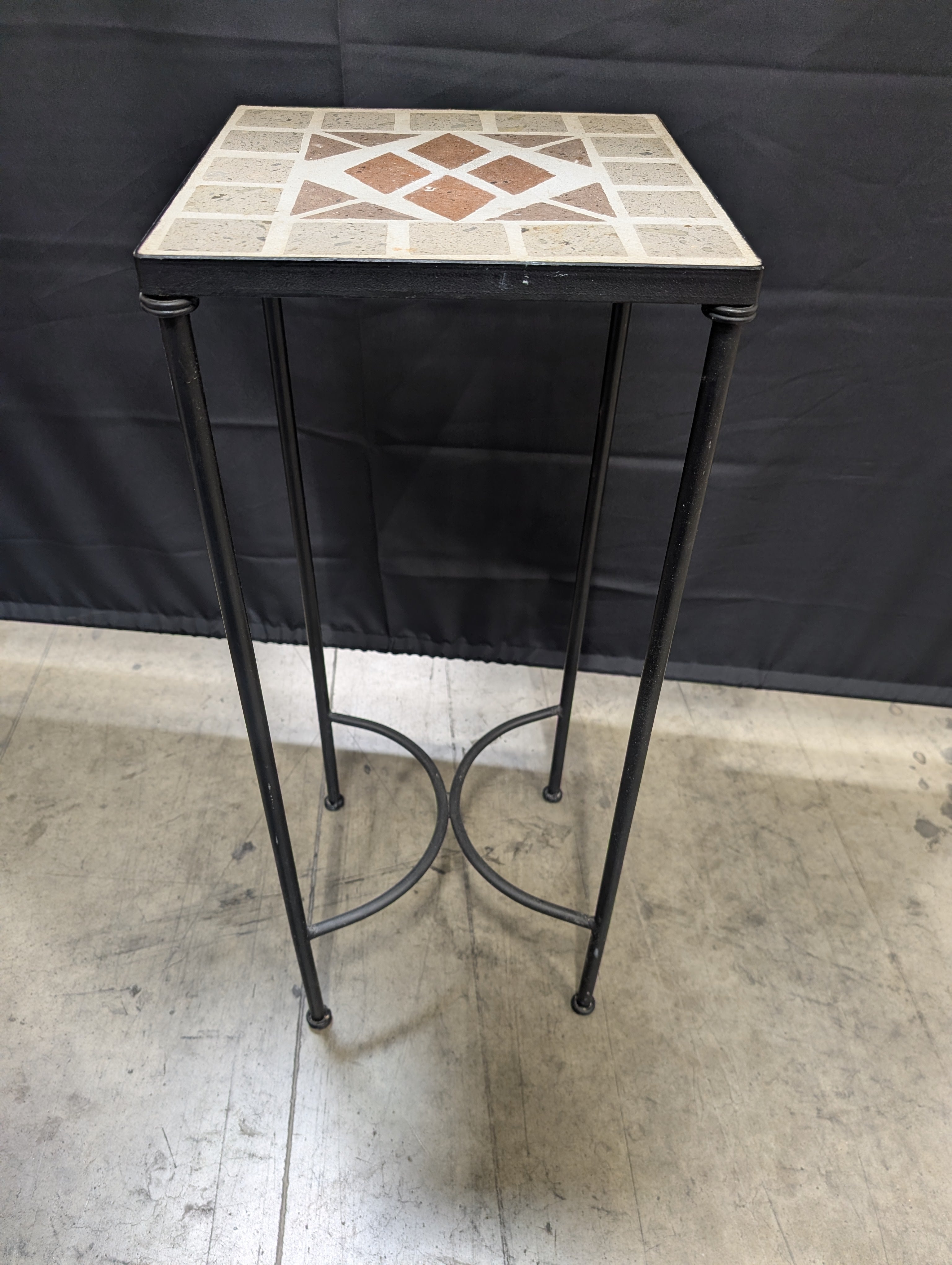 Industrial Style Mosaic Tile Top Side Table