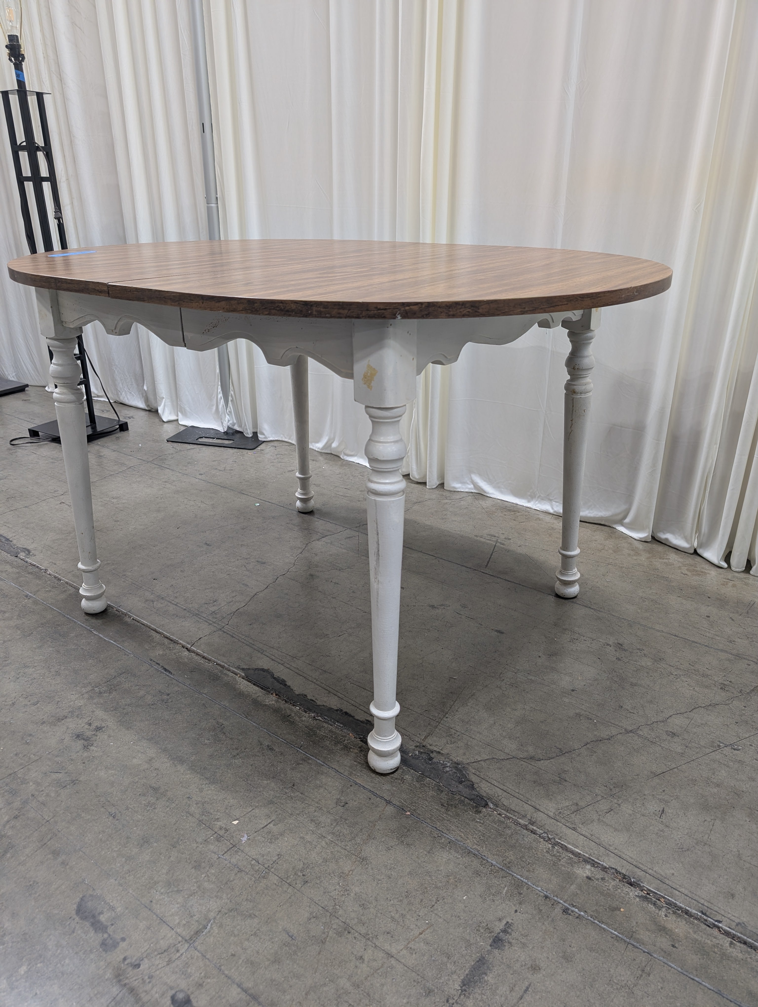 Two-Tone Oval Wood Dining Table