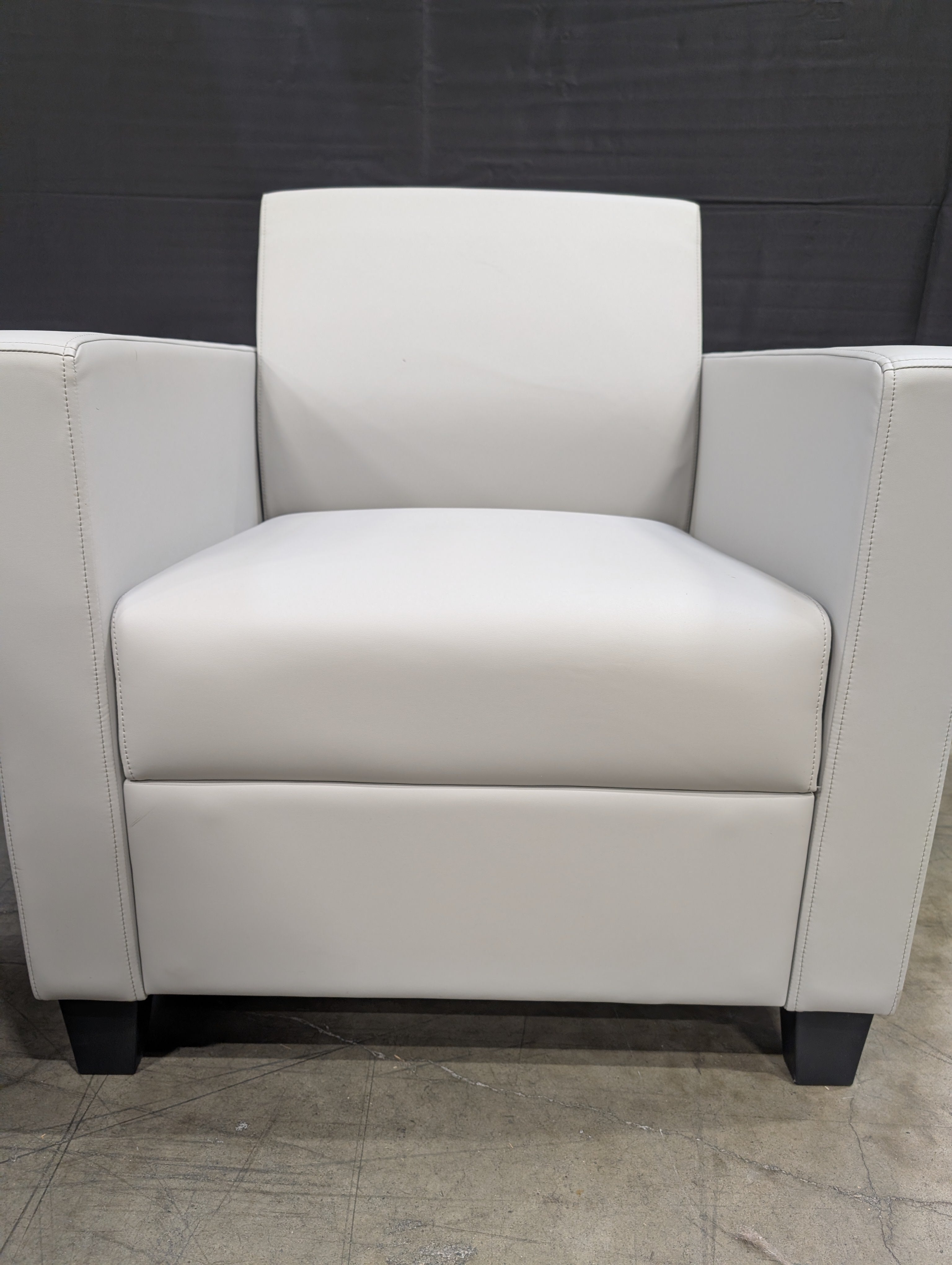 Modern Light Grey Faux Leather Accent Chair
