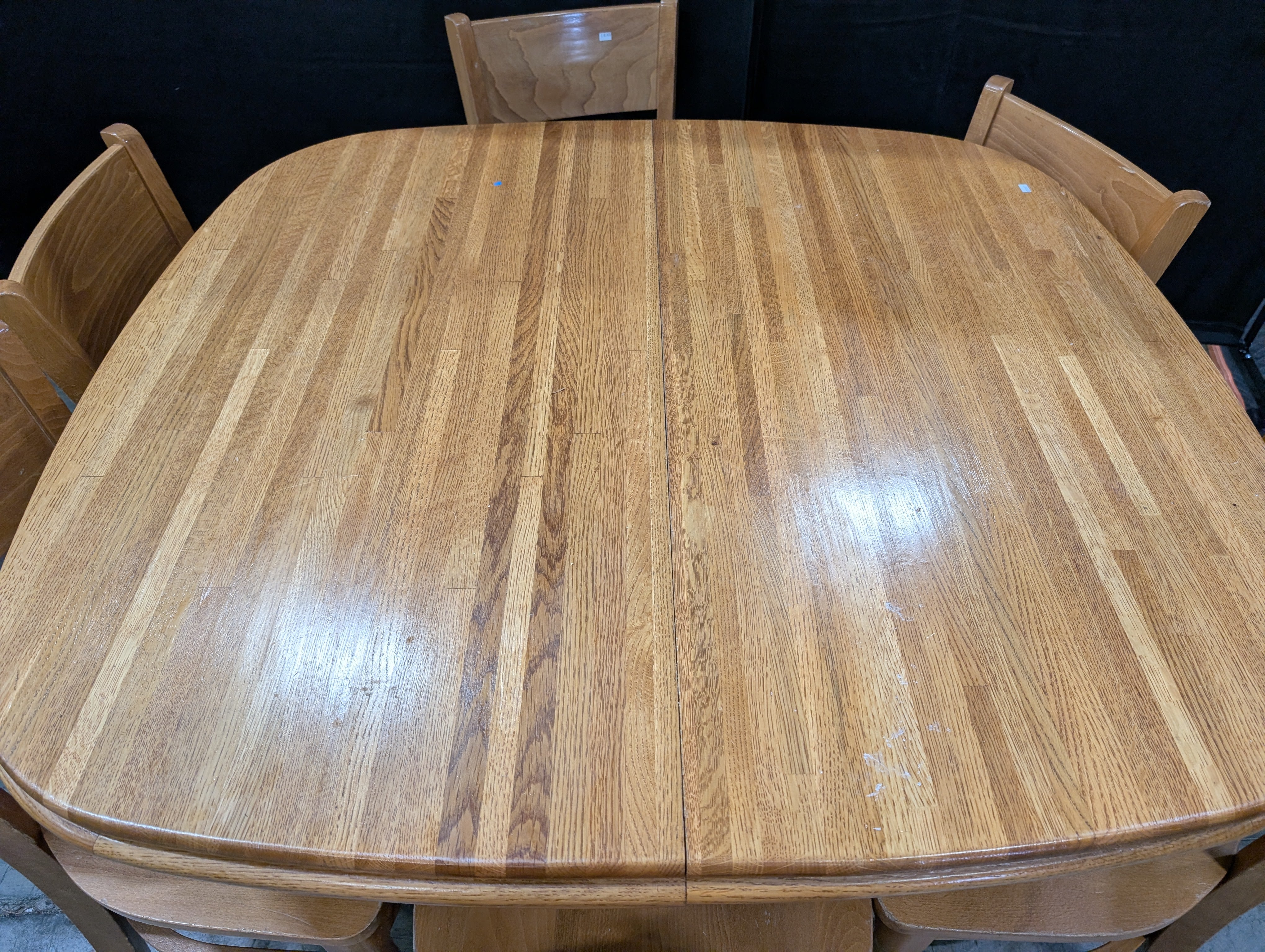 Butcher Block Dining Table with Six Chairs