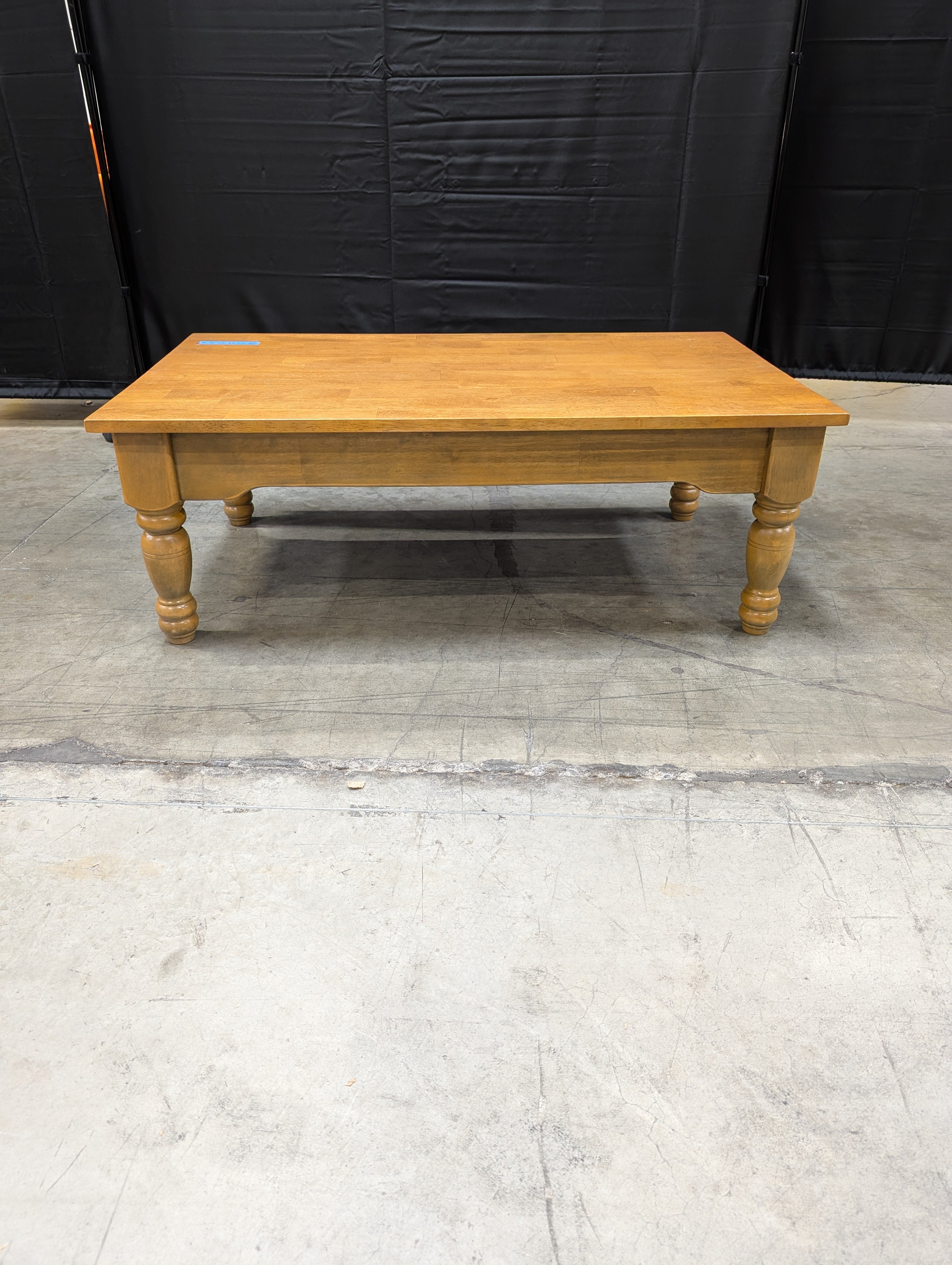 Rectangular Wood Coffee Table with Turned Legs