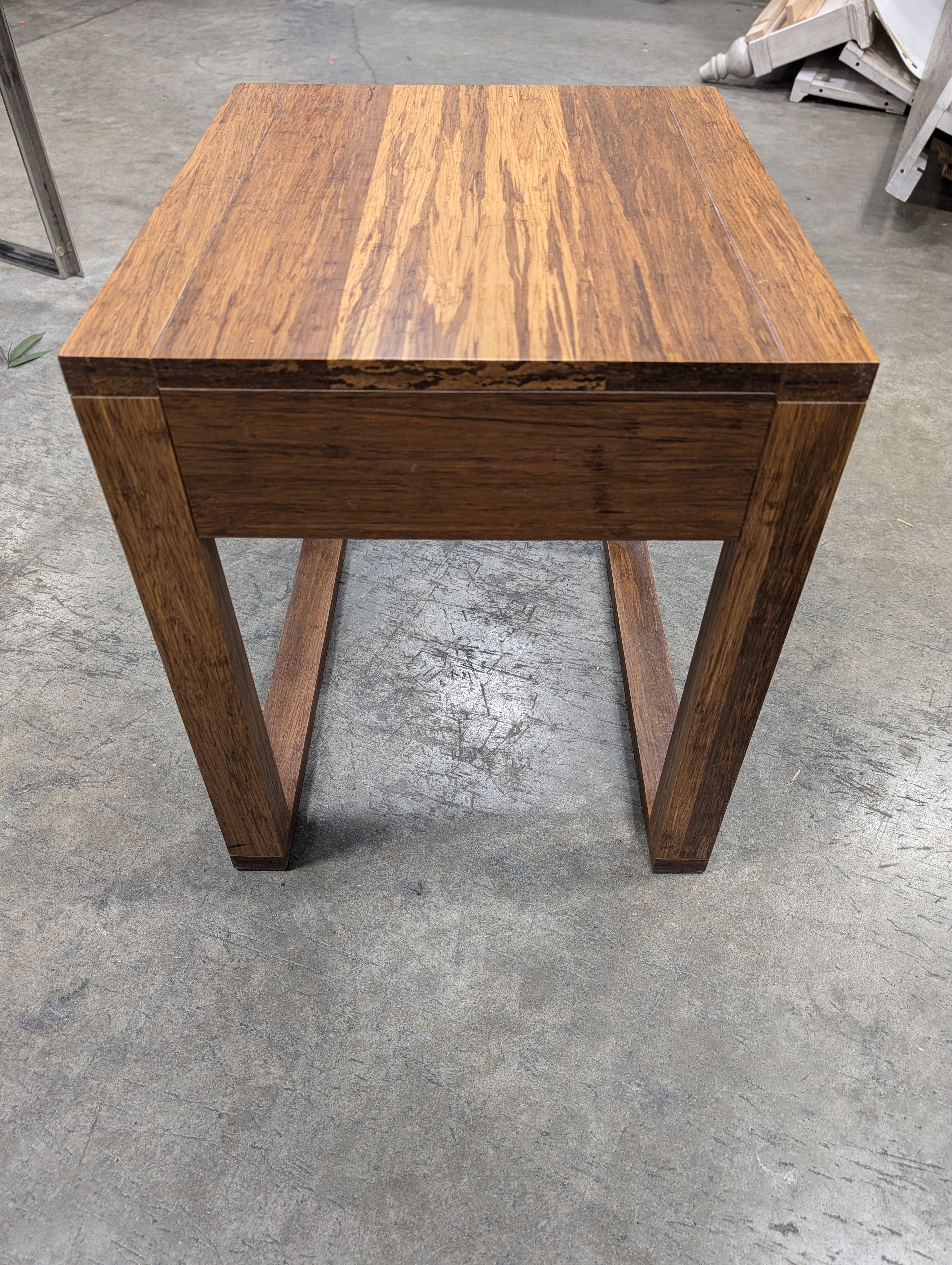 Compact Wood Accent Table with Striped Grain