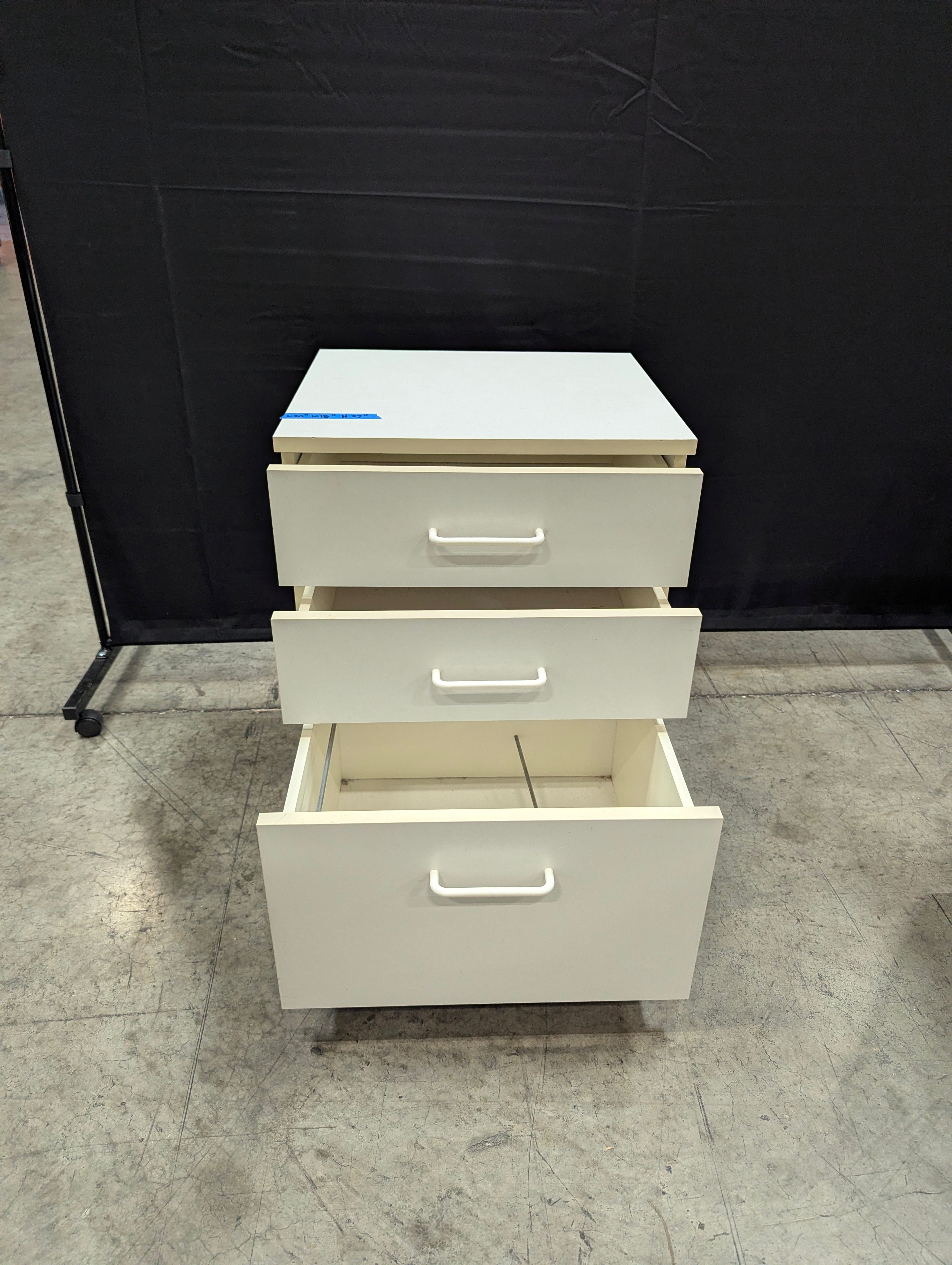 Compact Three-Drawer Mobile Storage Cabinet