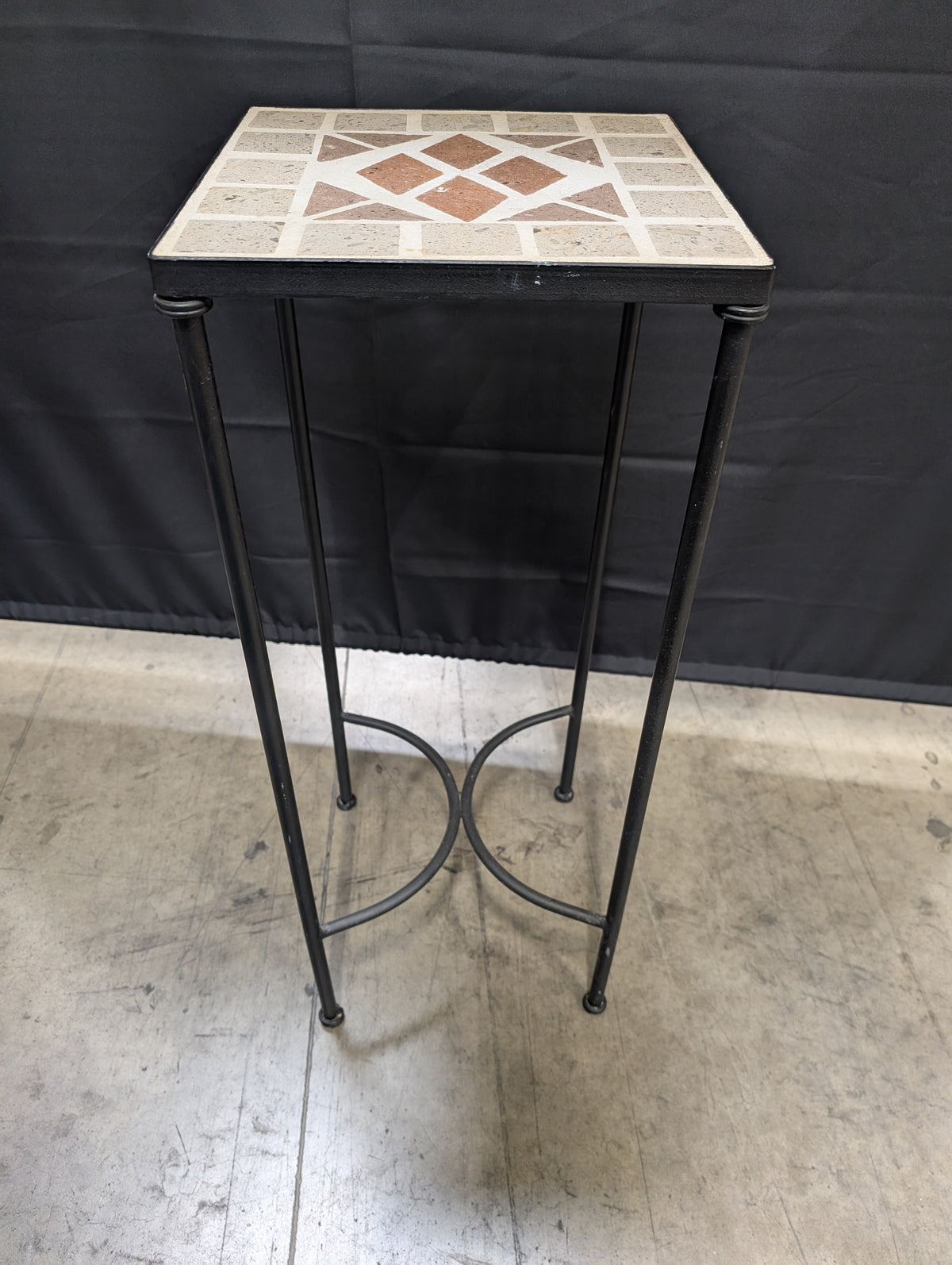 Industrial Style Mosaic Tile Top Side Table