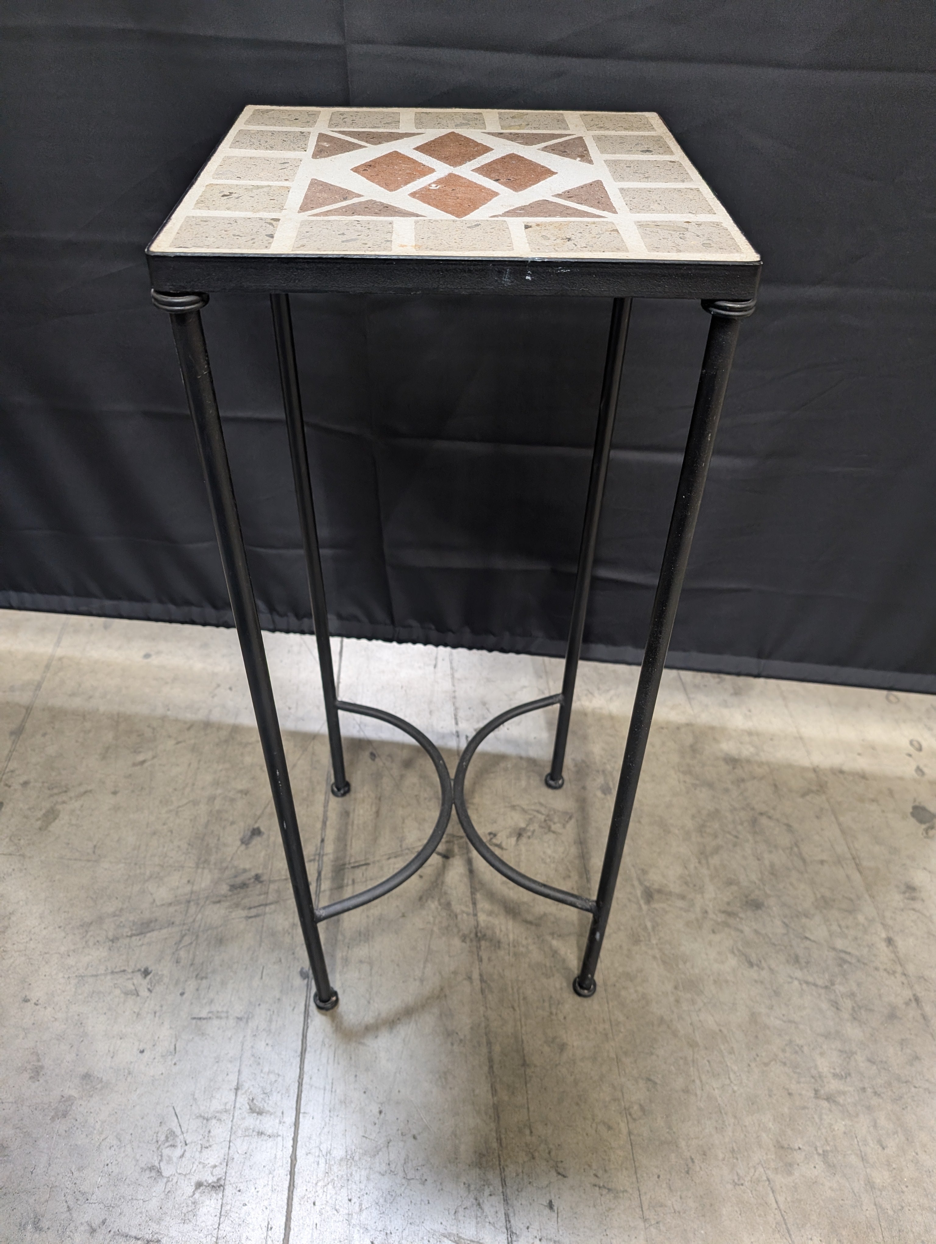 Industrial Style Mosaic Tile Top Side Table