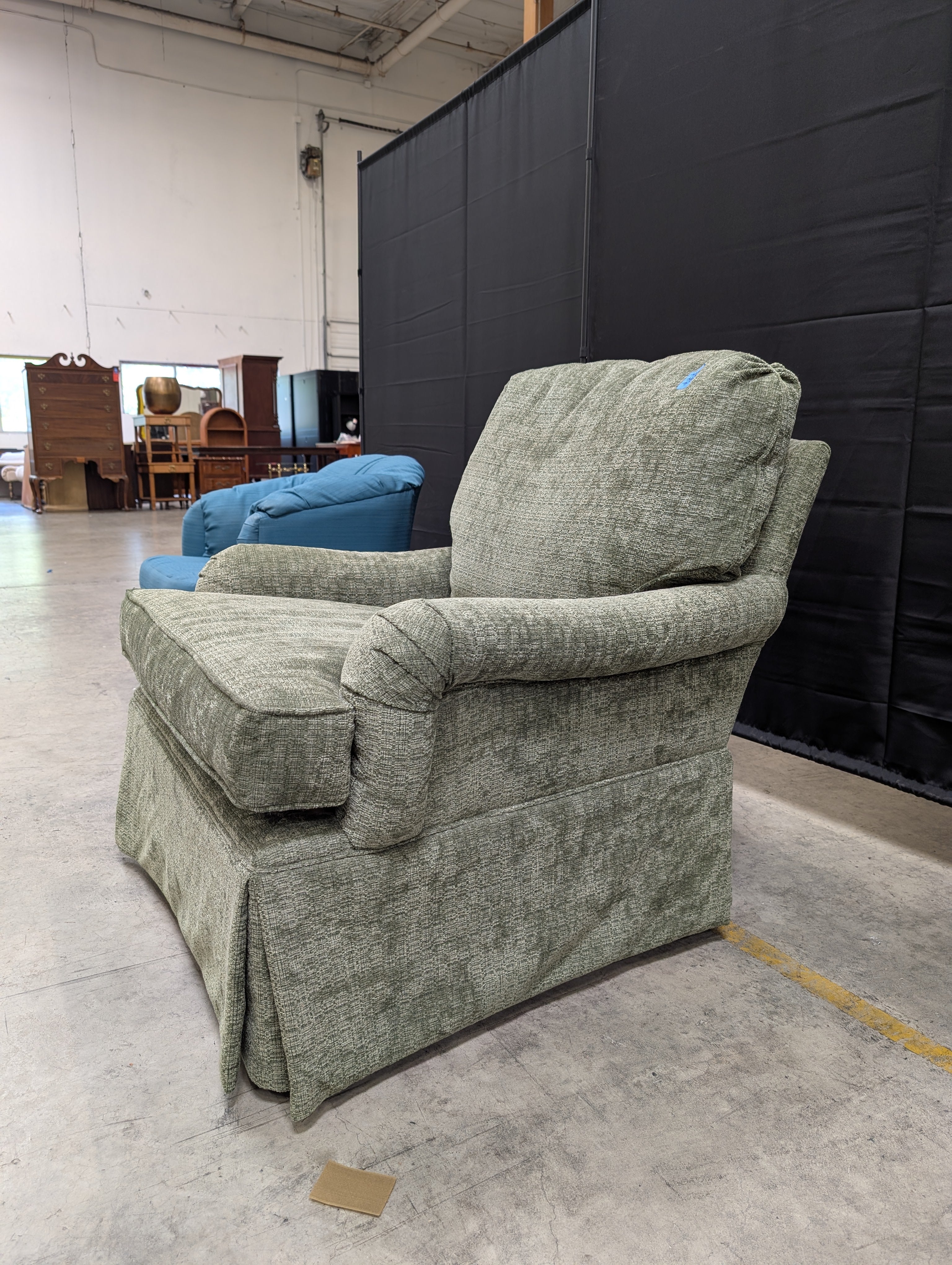 Woodmark Sage Green Textured Armchair