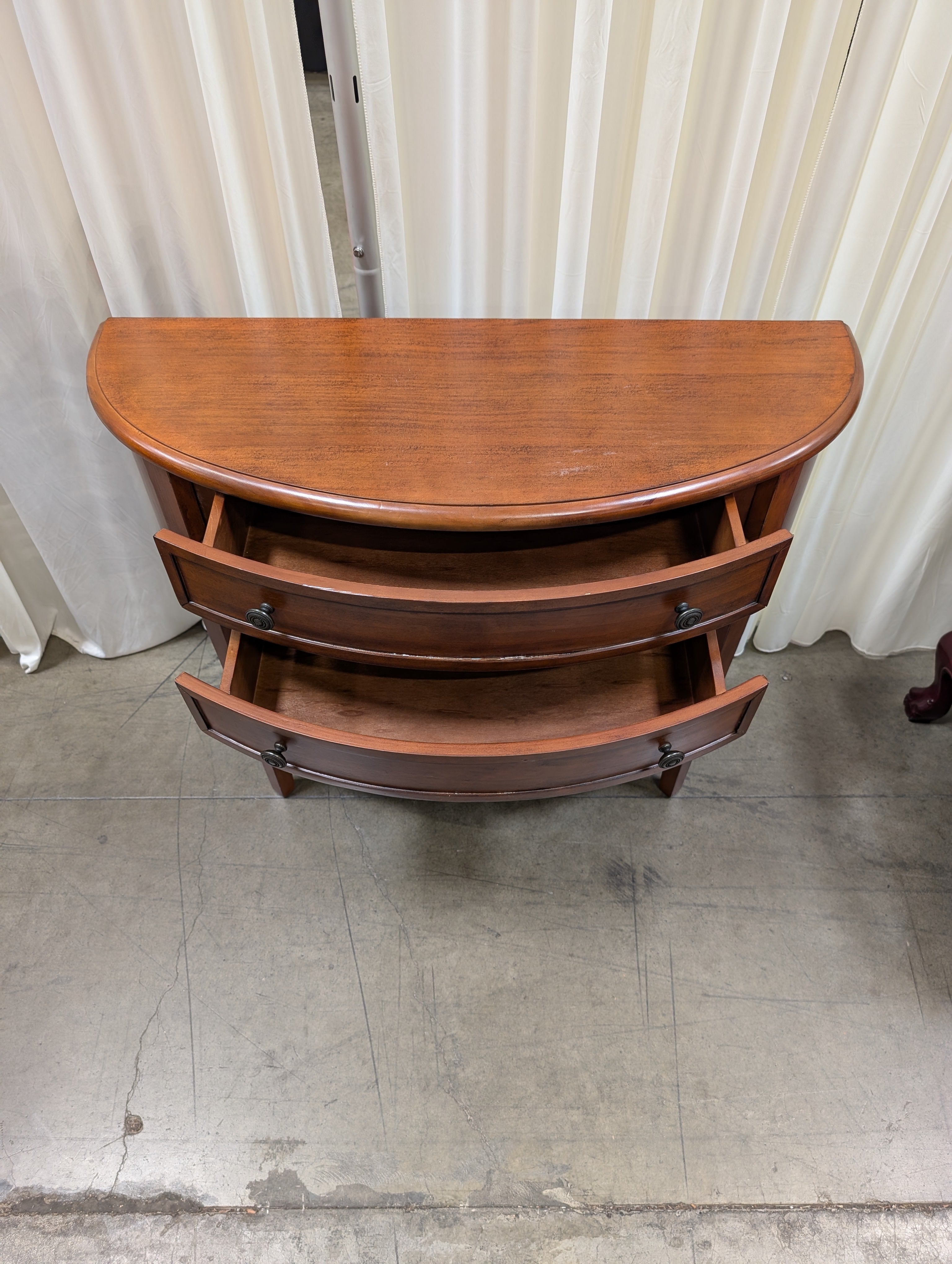 Ballard Designs Cherry Finish Ladder Style Nightstand with Two Drawers