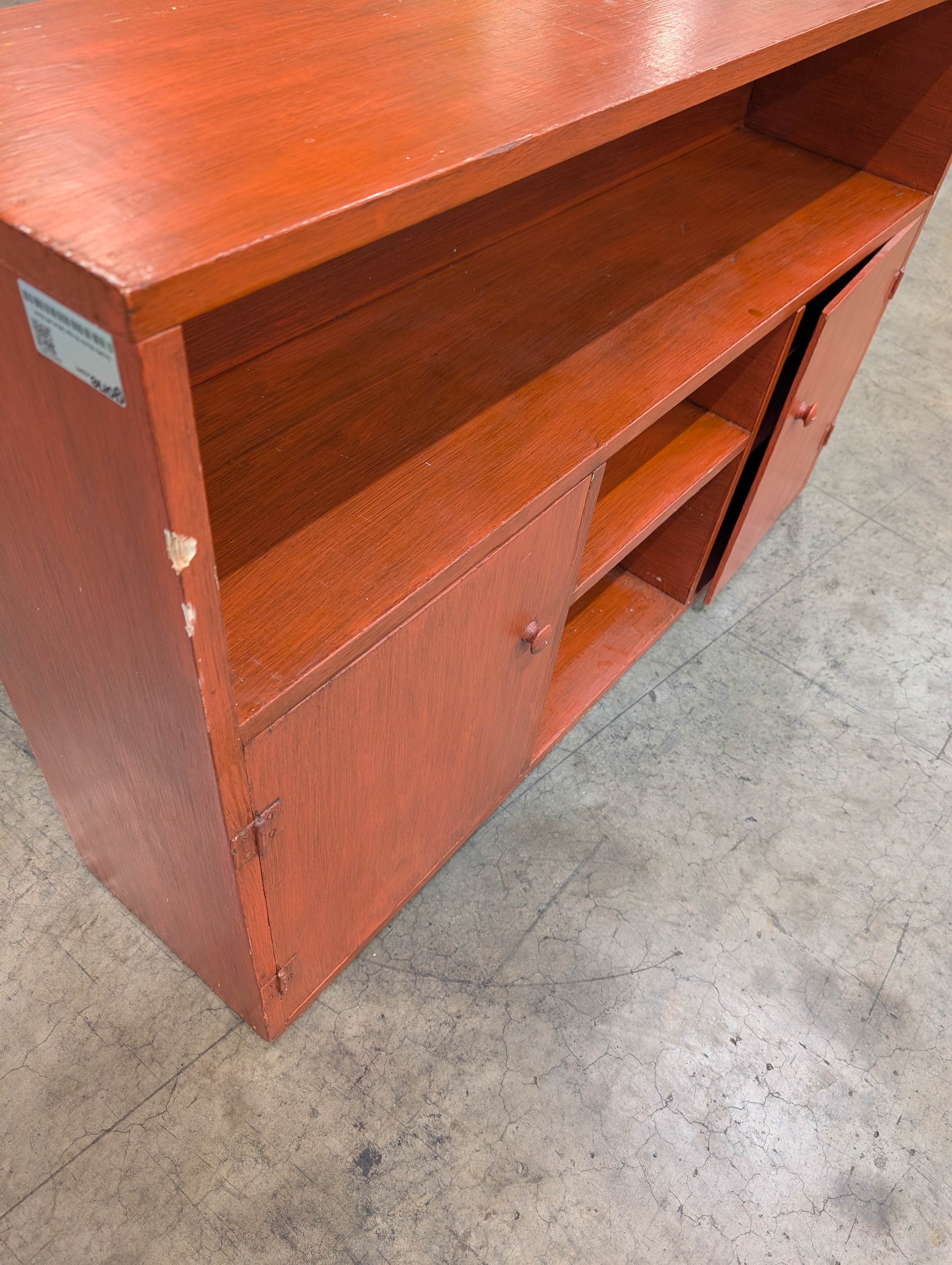 Versatile Wooden Storage Cabinet with Shelving and Doors