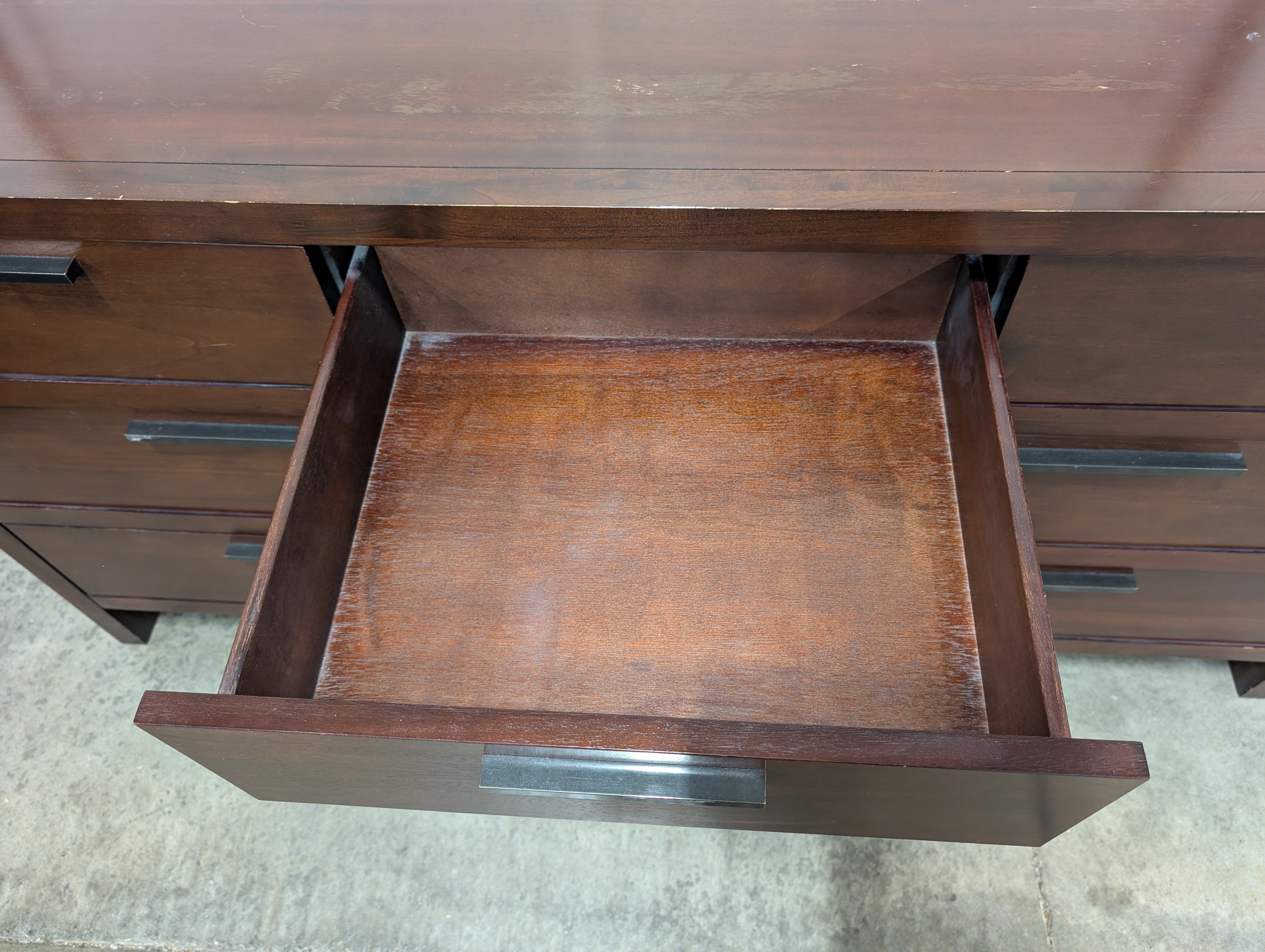 Modern Dark Brown Casana Wood Six-Drawer Dresser