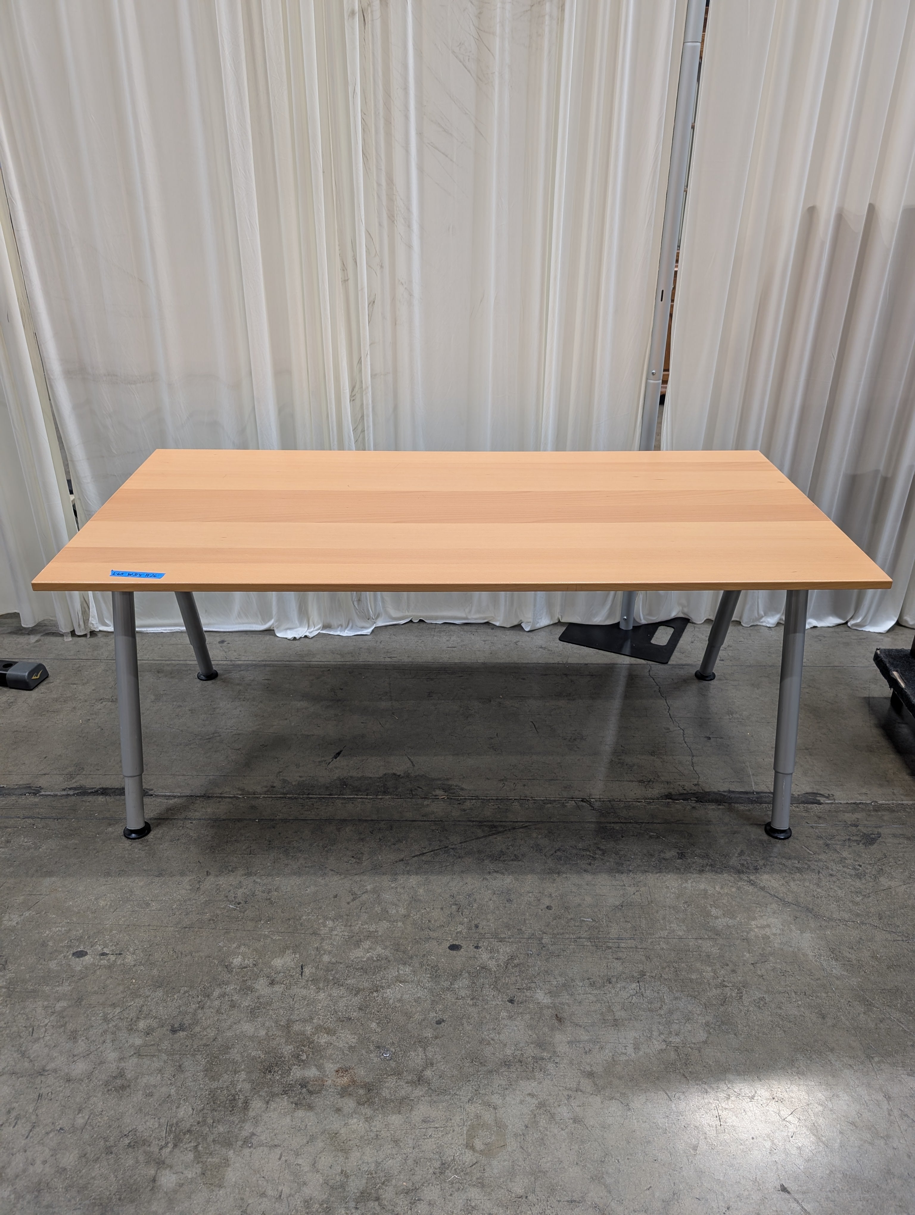 Light Wood Veneer Ikea Desk with Adjustable Legs